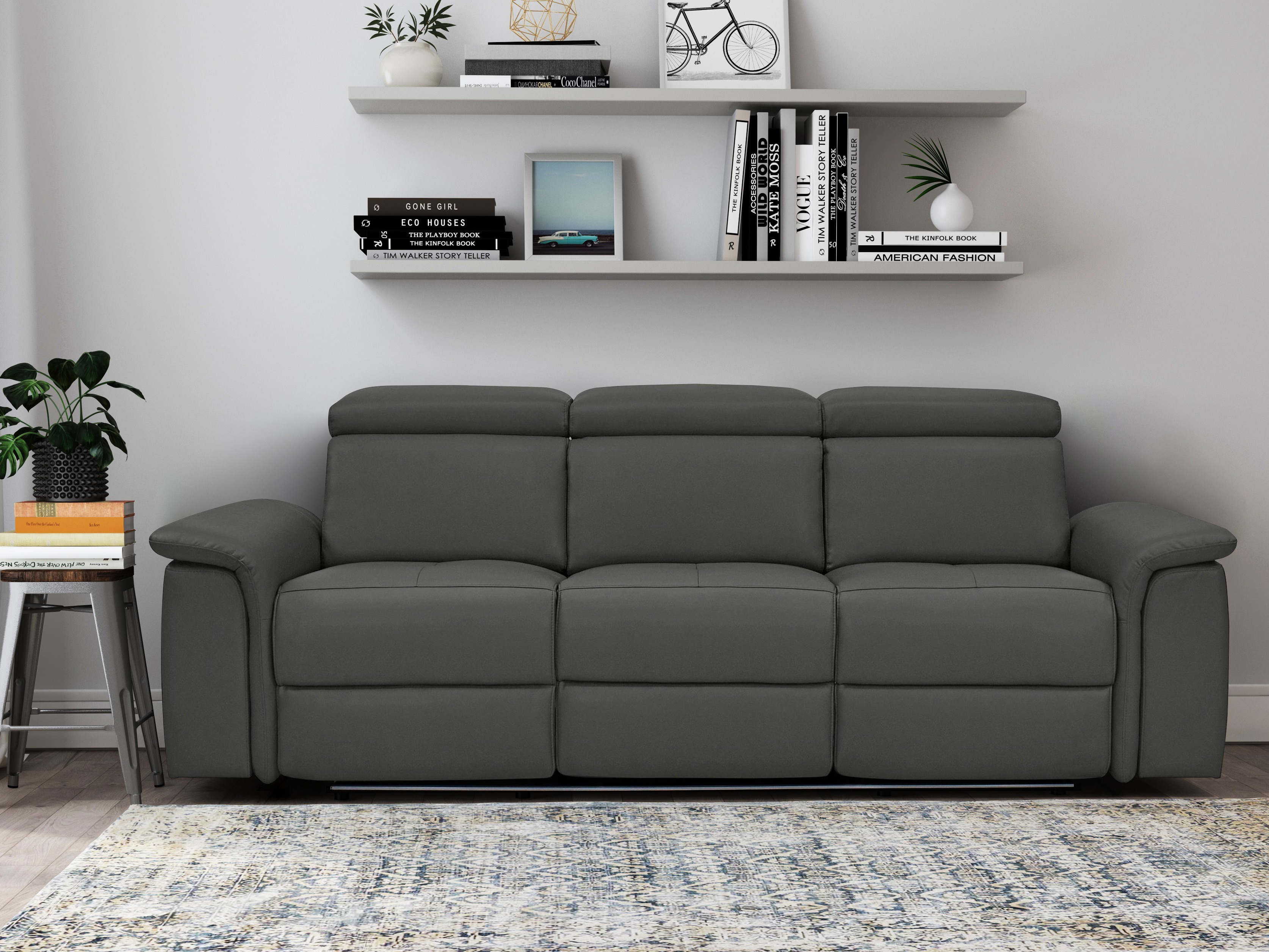 Sofa mit Liegefunktion Beldalo 102 (Schwarz)