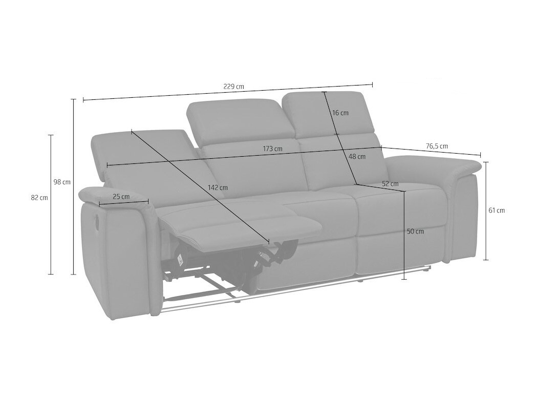 Sofa mit Liegefunktion Beldalo 102 (Braun)