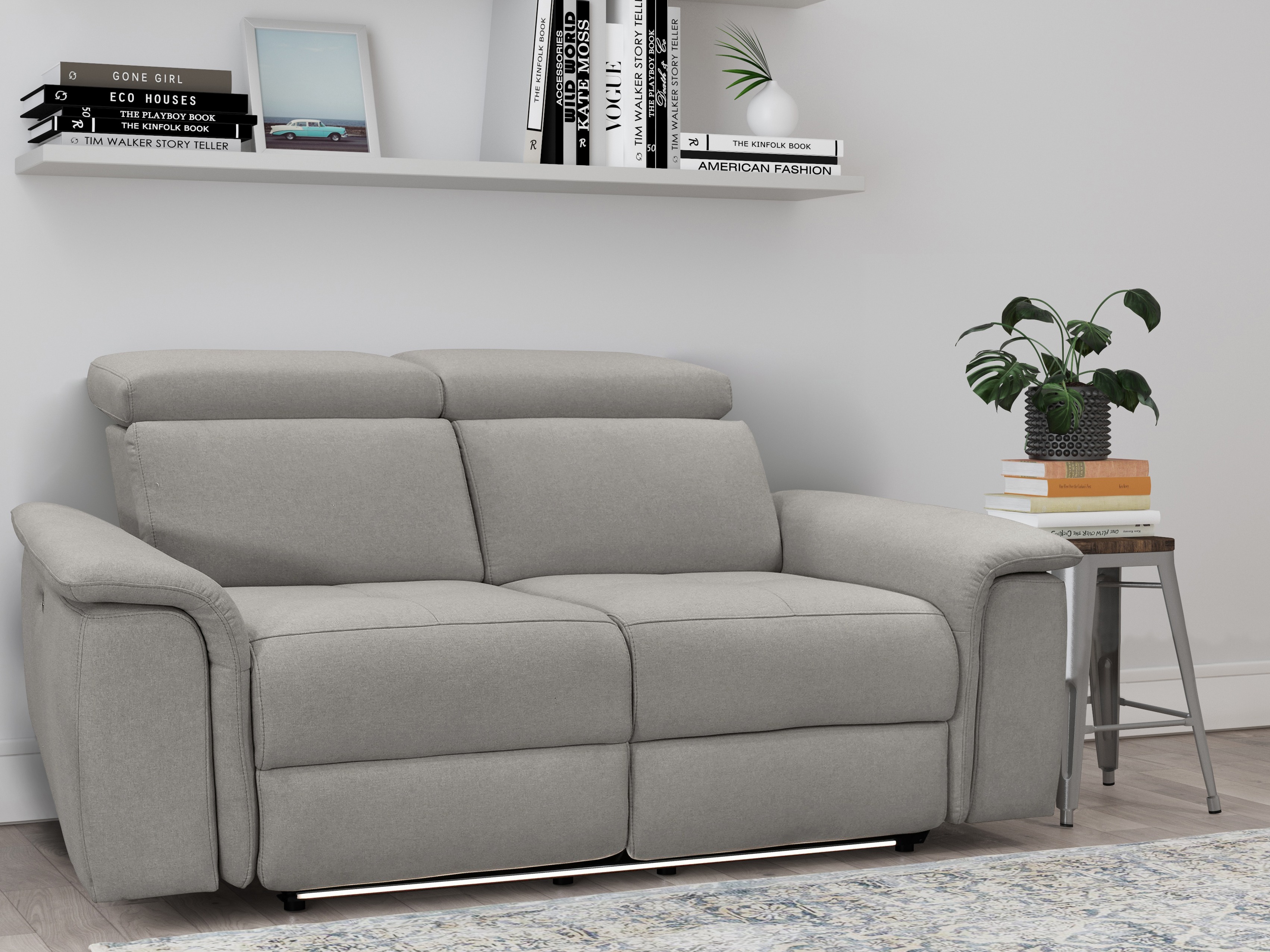 Sofa mit Liegefunktion Beldalo 104 (Hellgrau)