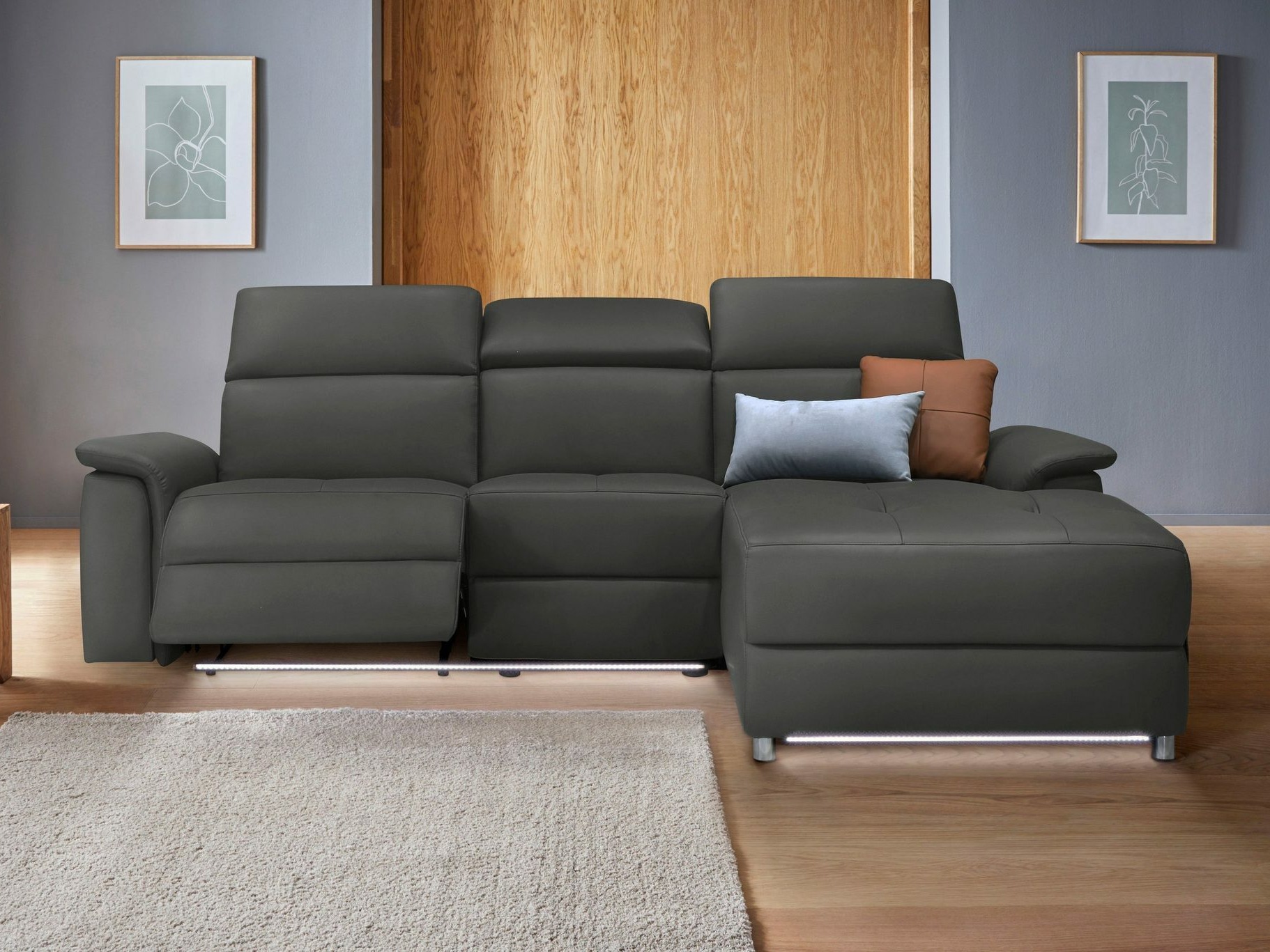 Ecksofa Liegesessel Denton 1488 (Schwarz)