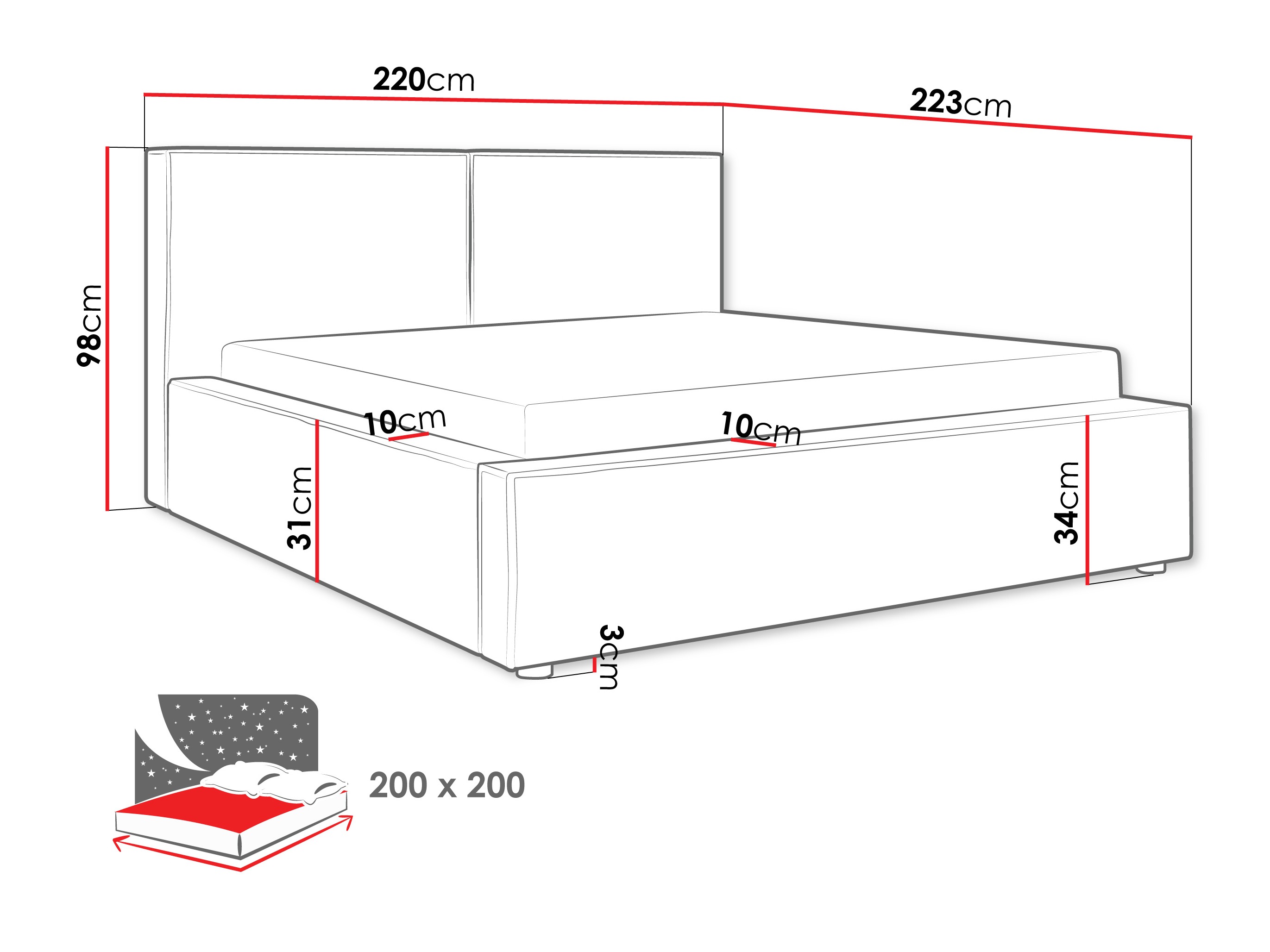 Bett TrendyNest Pelagia (Coral 50)