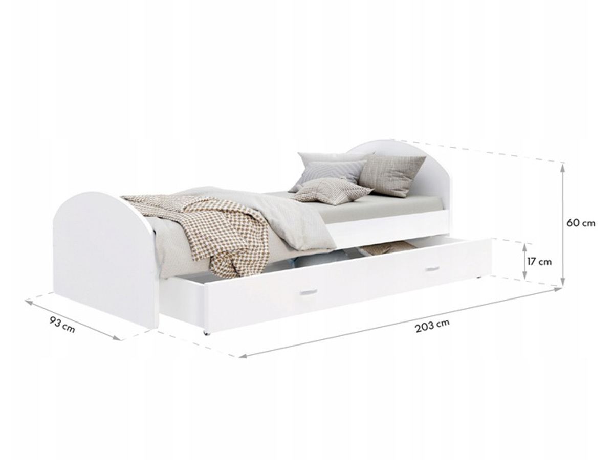 Bett Aurora 177 (Weiss + Craft eiche)