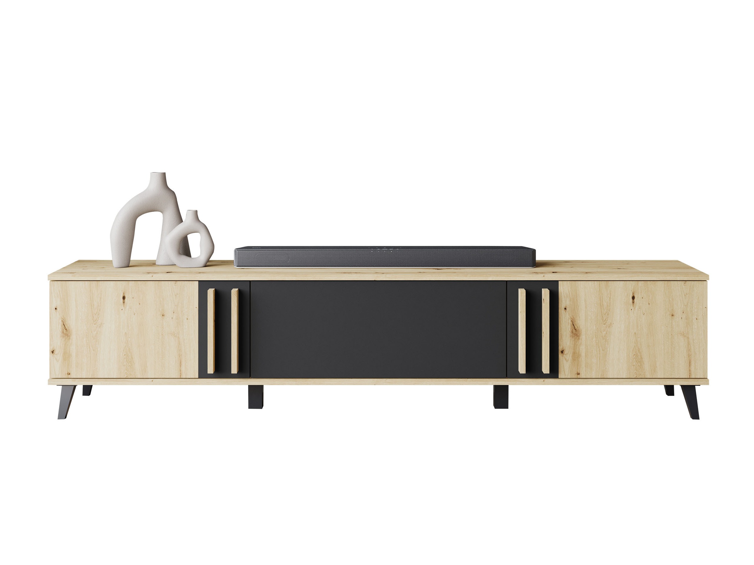 TV-Möbel Facetor (Artisan Eichenholzoptik + Graphit)