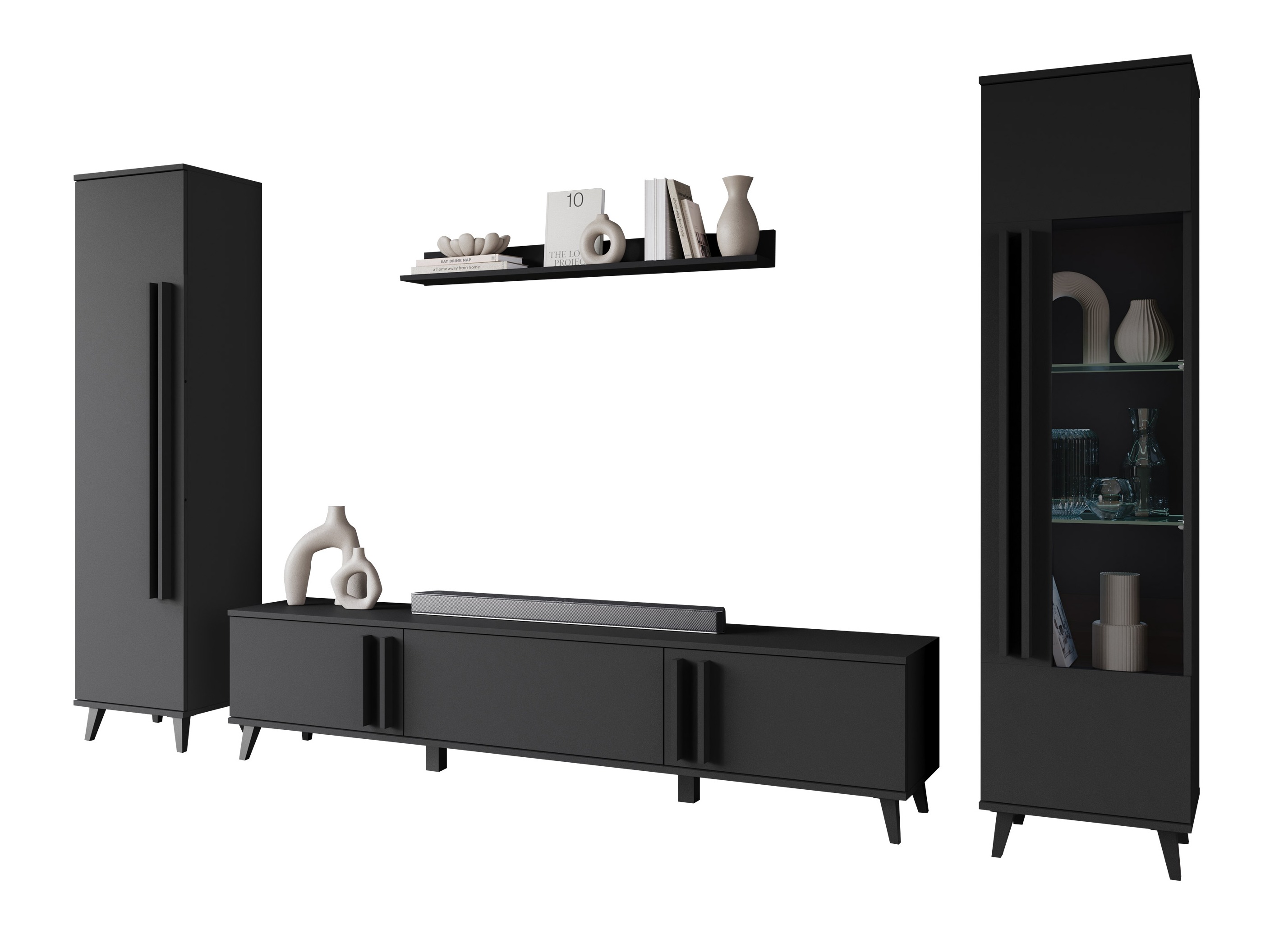 Wohnzimmer-Set Facetor II (Graphit)