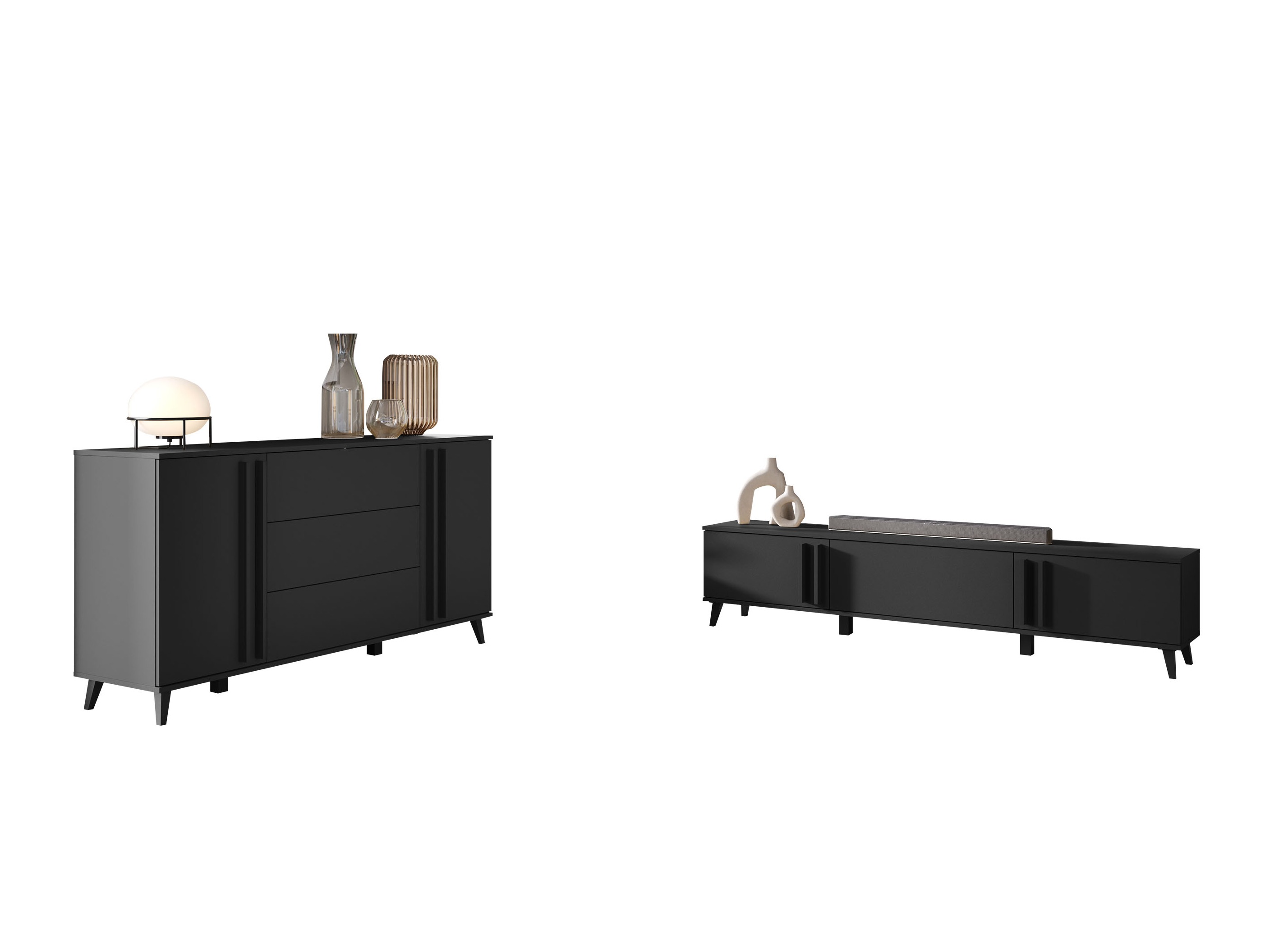 Wohnzimmer-Set Facetor III (Graphit)
