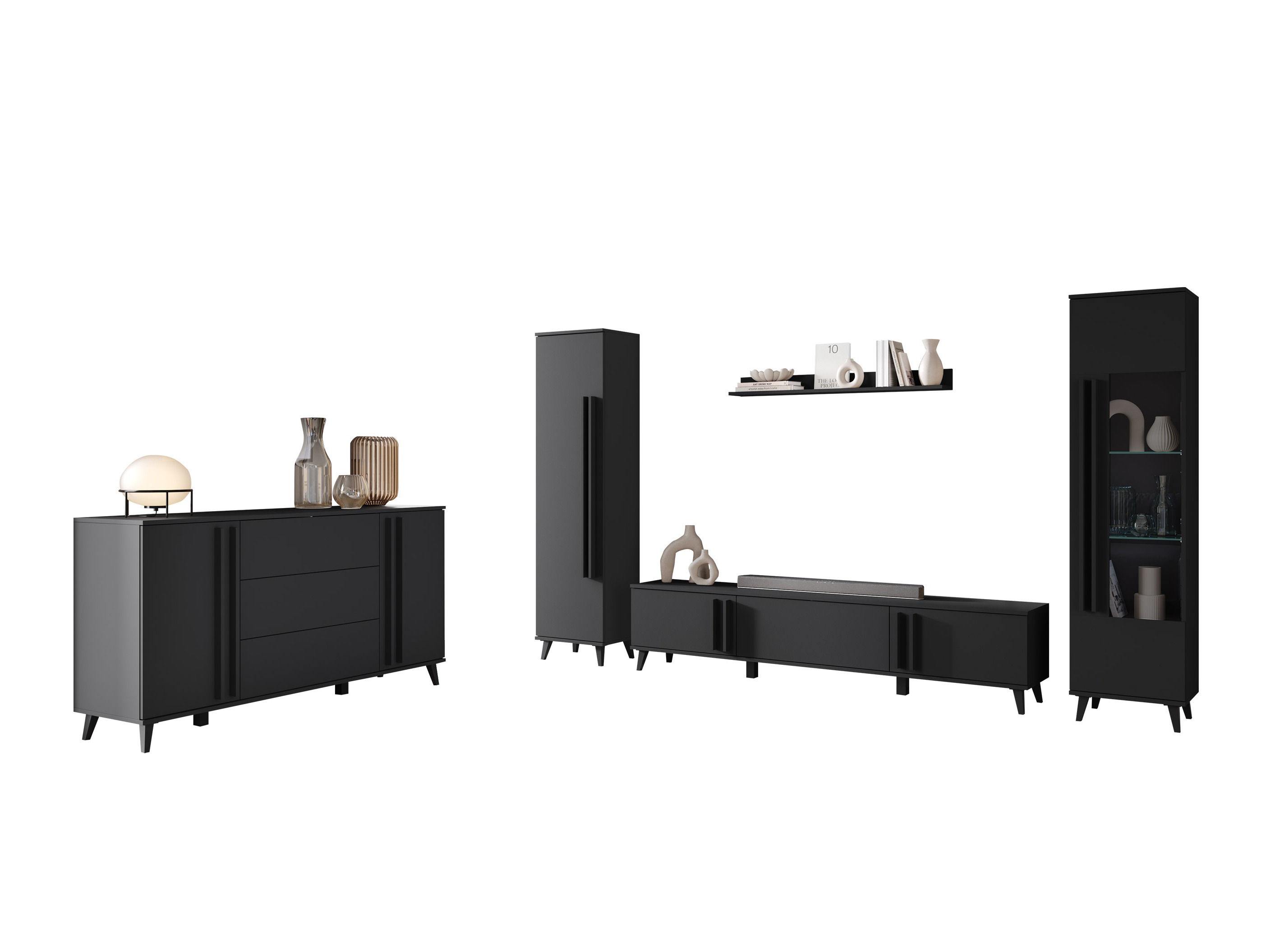 Wohnzimmer-Set Facetor IV (Graphit)
