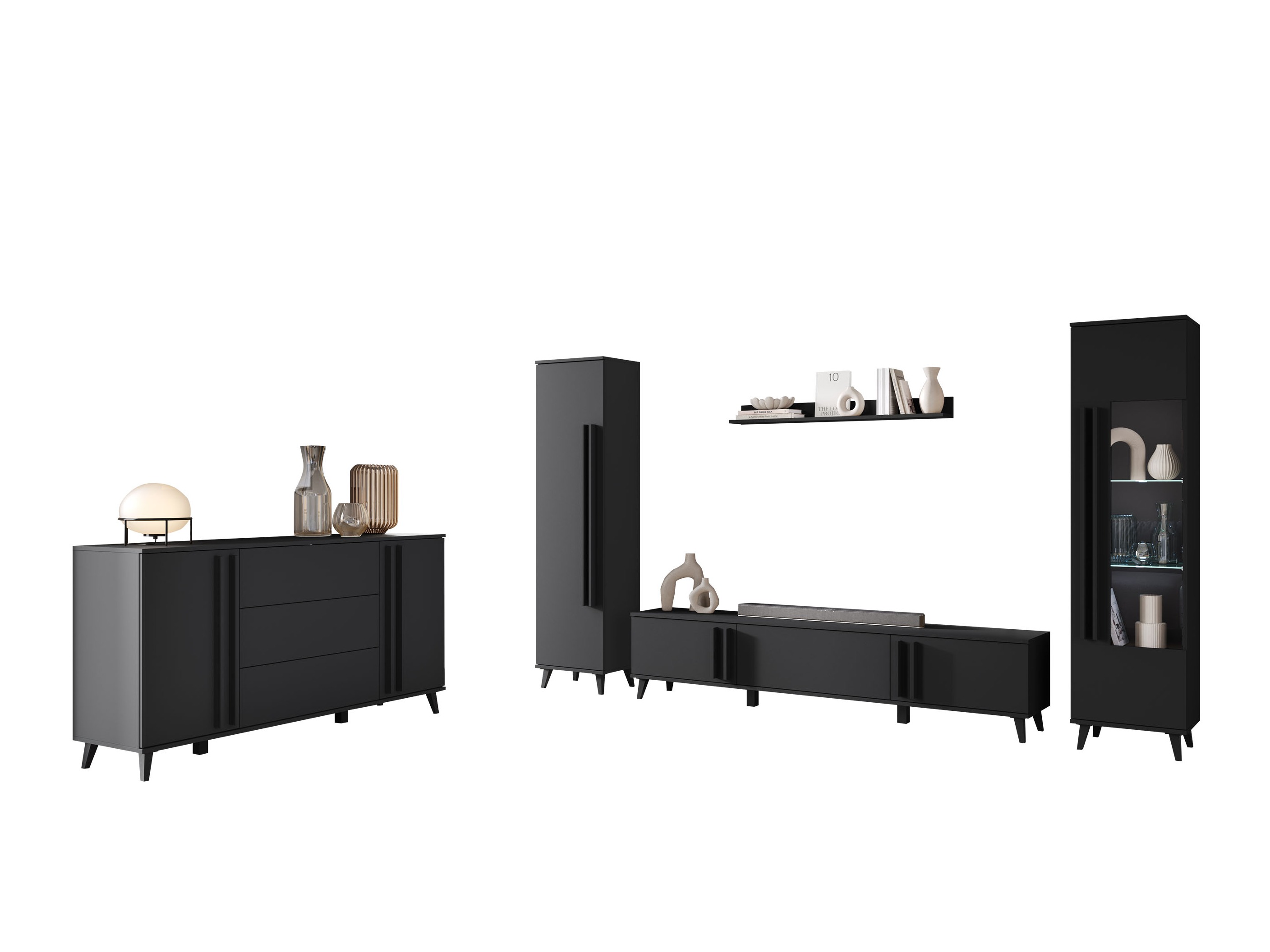 Wohnzimmer-Set Facetor IV (Graphit)