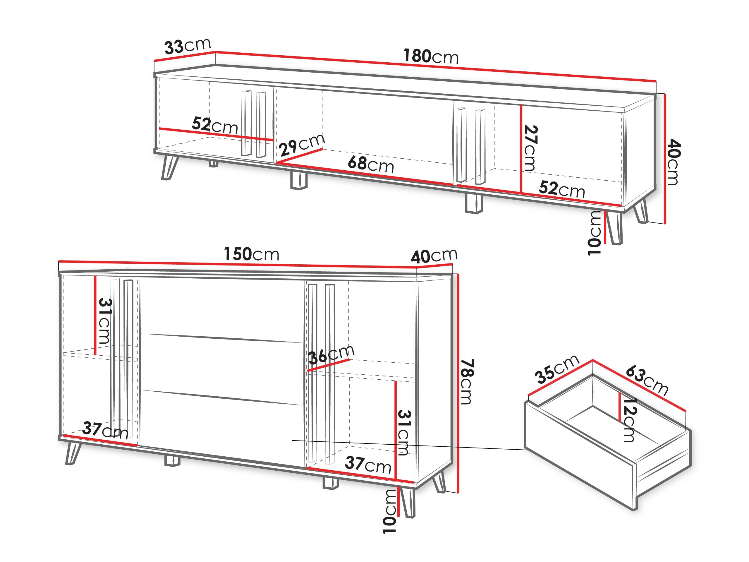 Wohnzimmer-Sets Facetor III (Artisan Eichenholzoptik + Graphit)