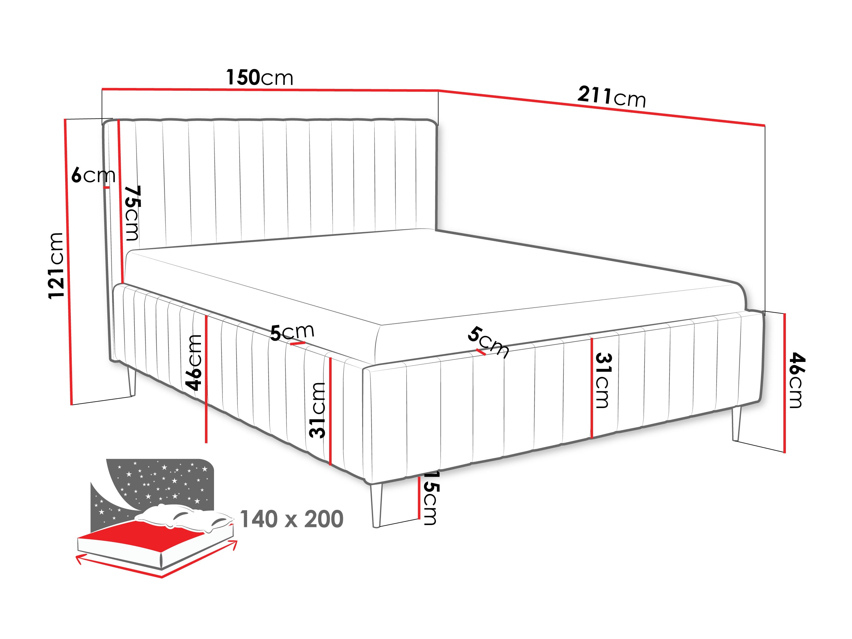 Bett Iris I (Fresh 4)
