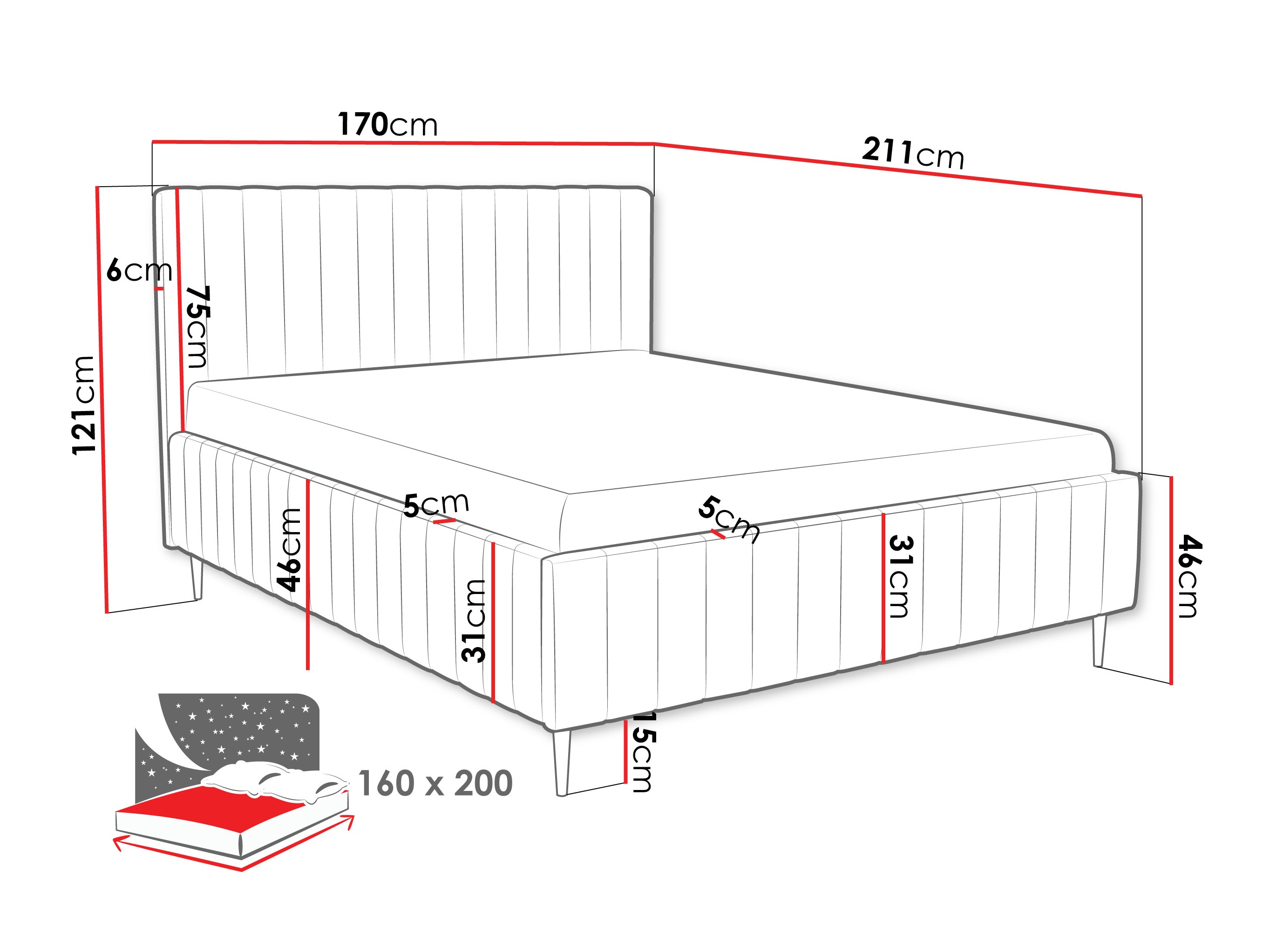 Bett Iris I (Fresh 4)