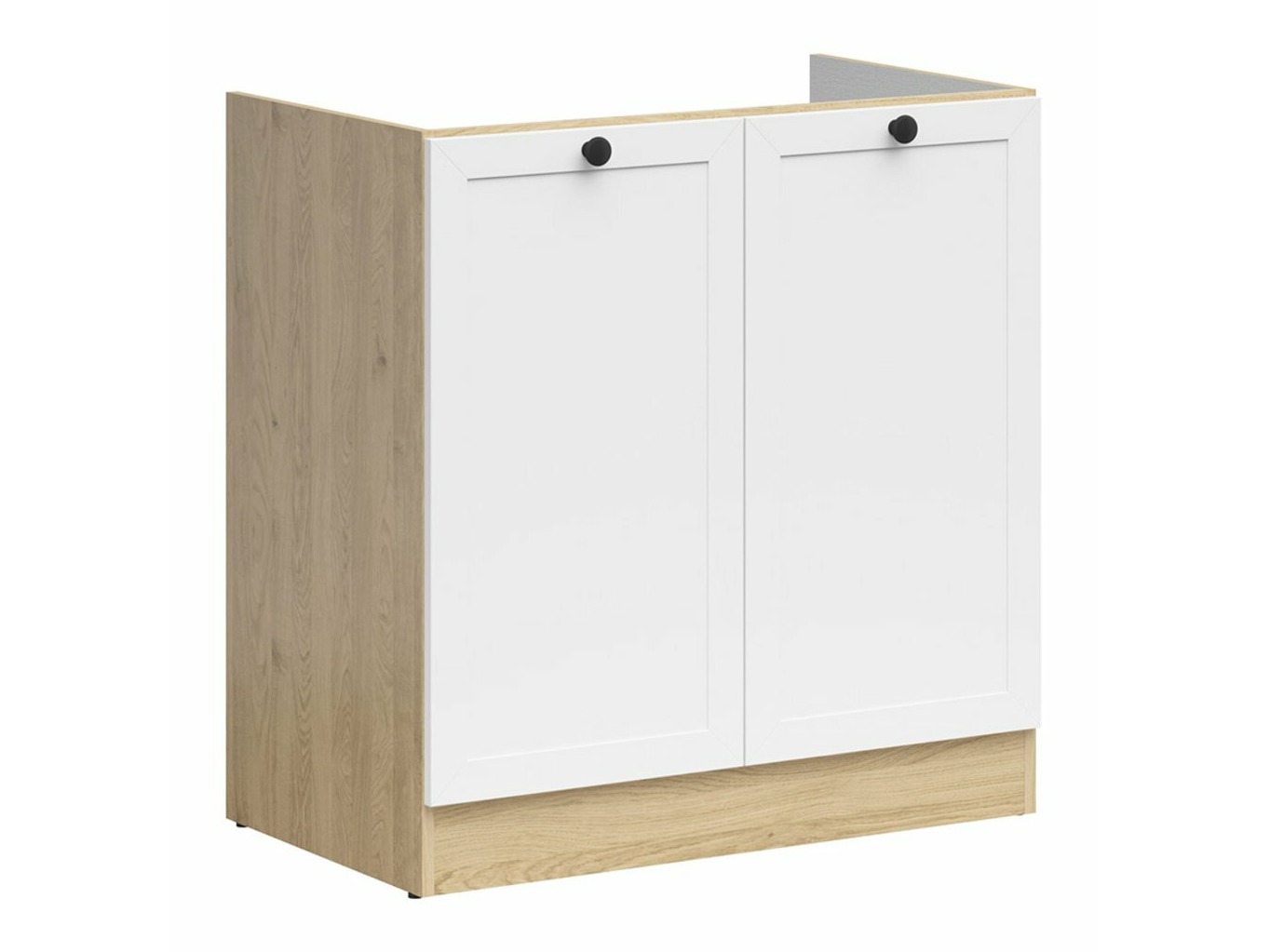 Modularer Waschbeckenschrank mit Türen Classic White Oak 110