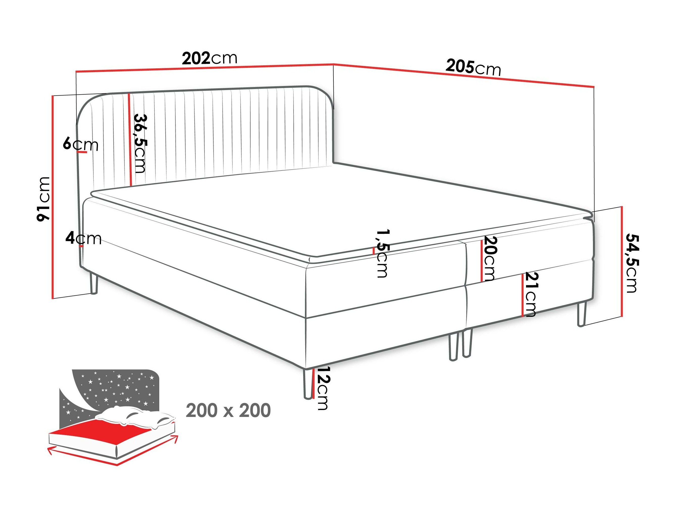 Boxspringbett Rivus (Coral 10)