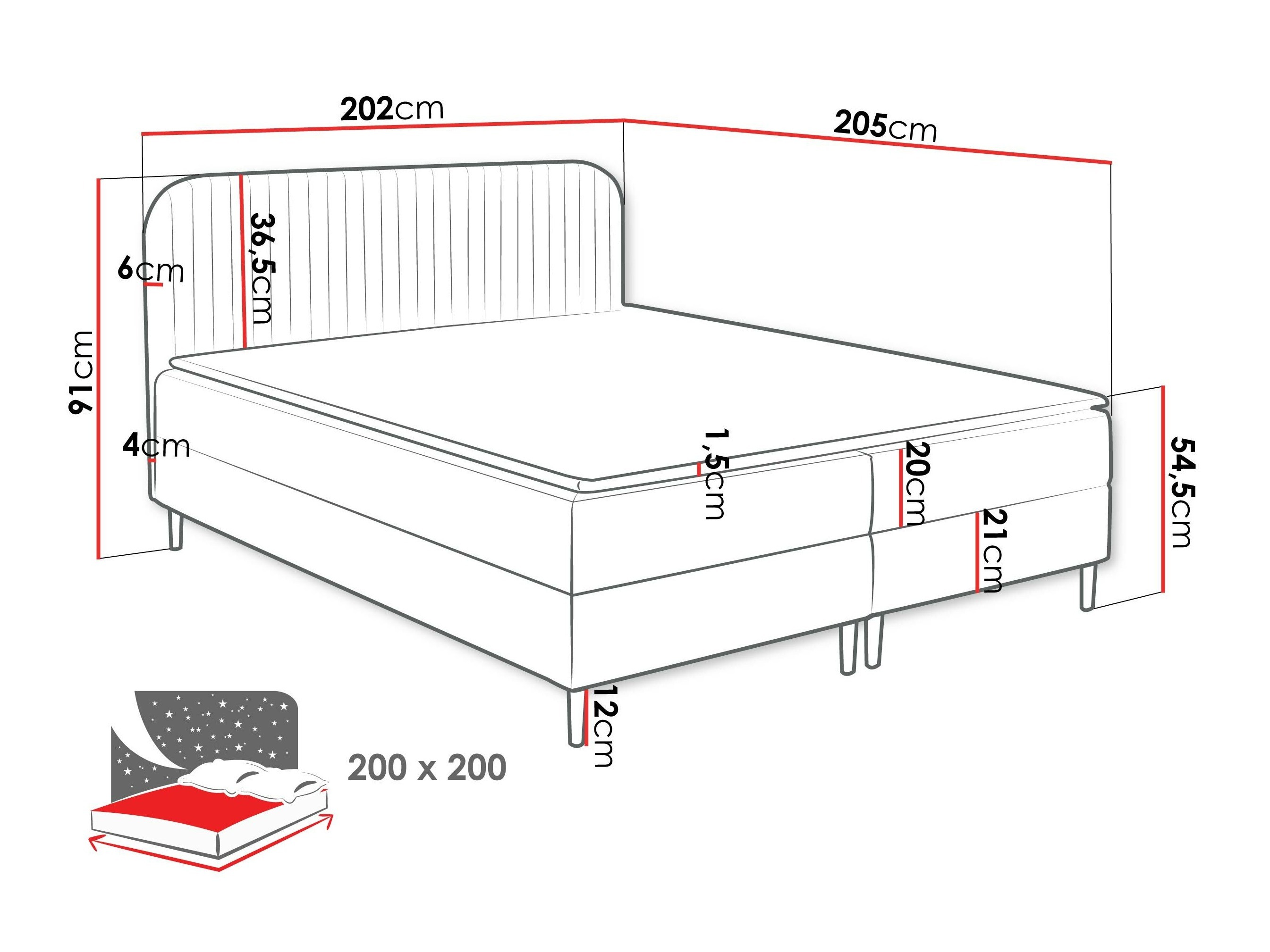 Boxspringbett Rivus (Coral 20)