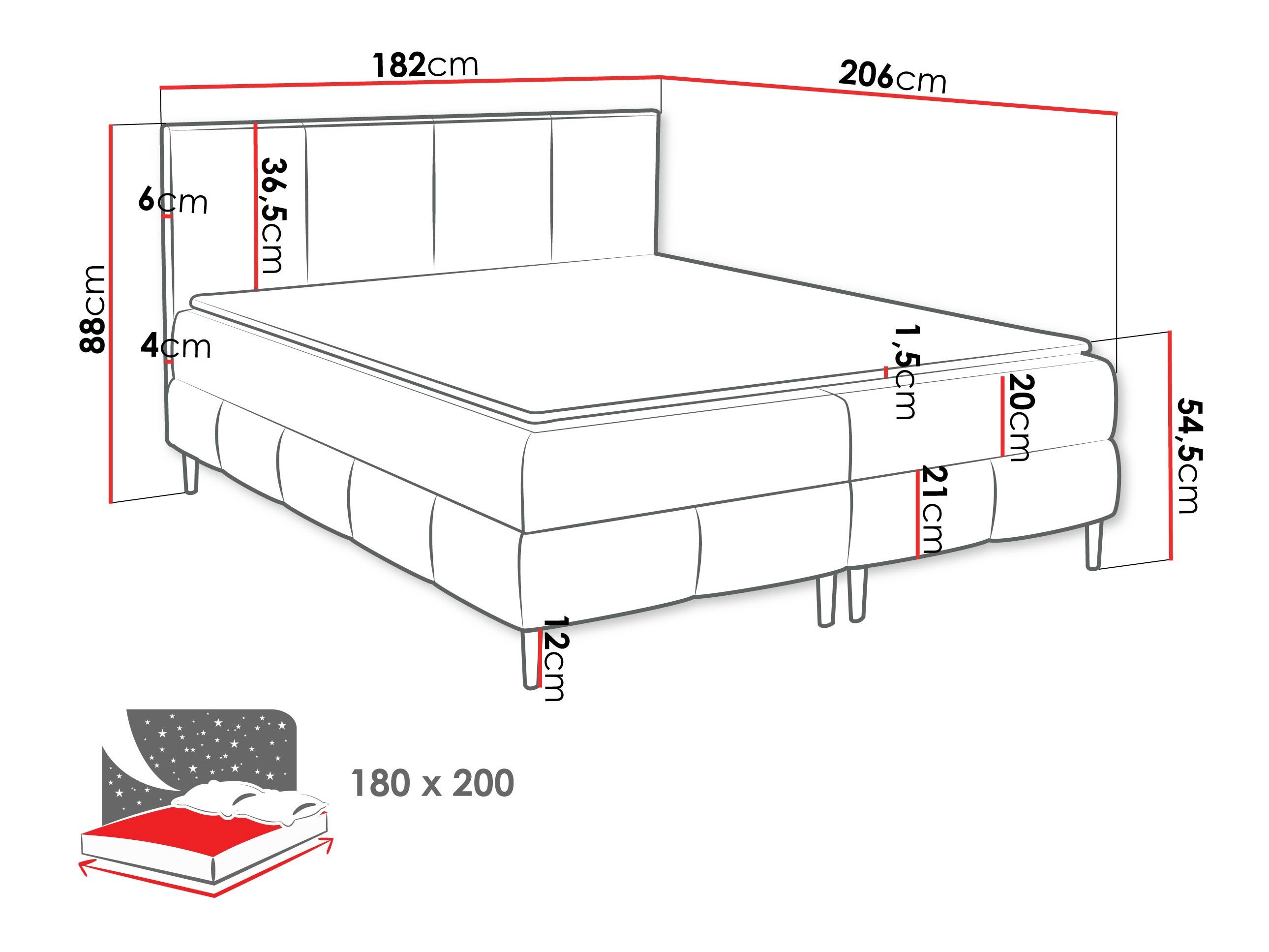 Boxspringbett Rivus I (Coral 15)