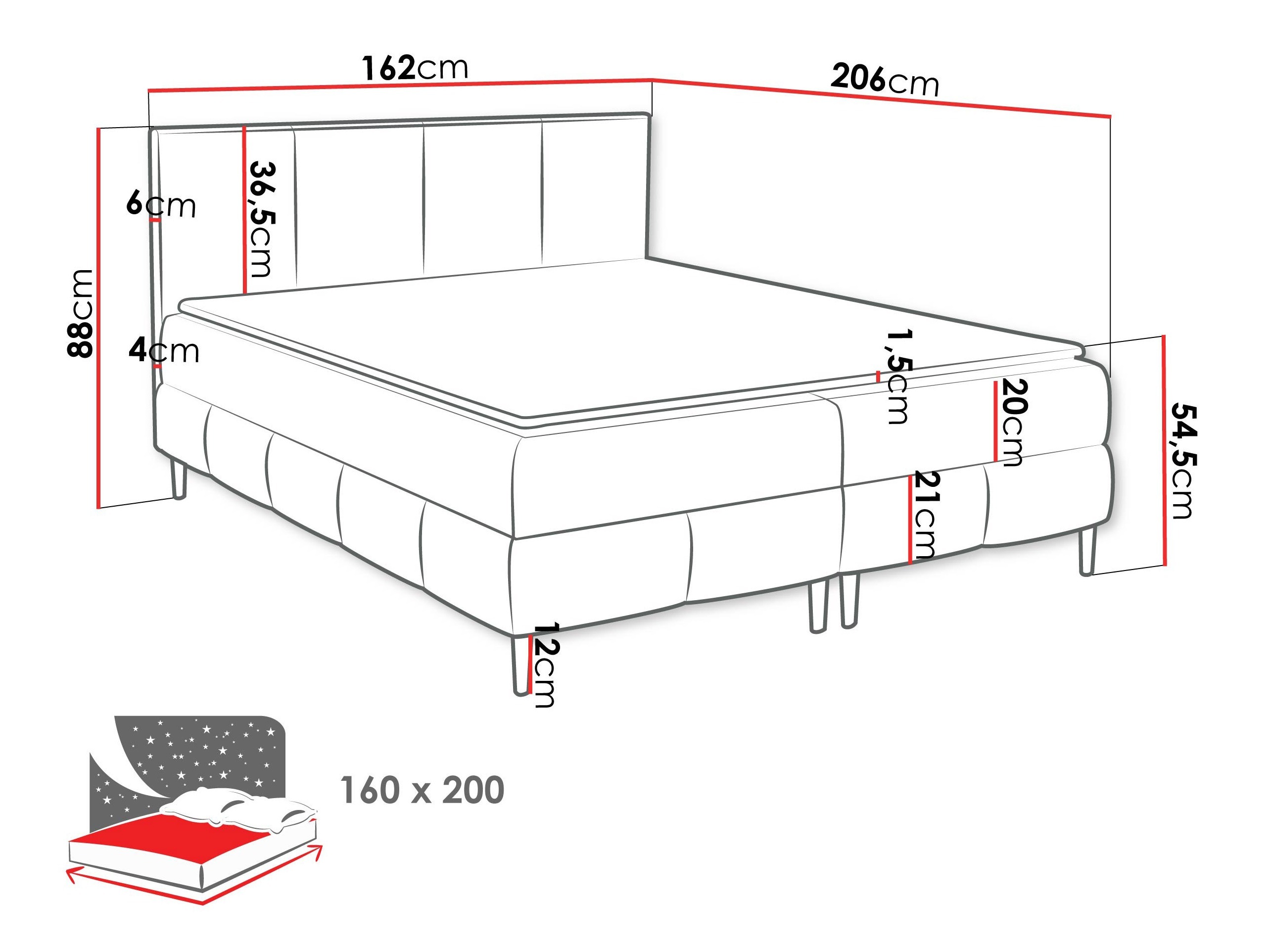 Boxspringbett Rivus I (Coral 60)