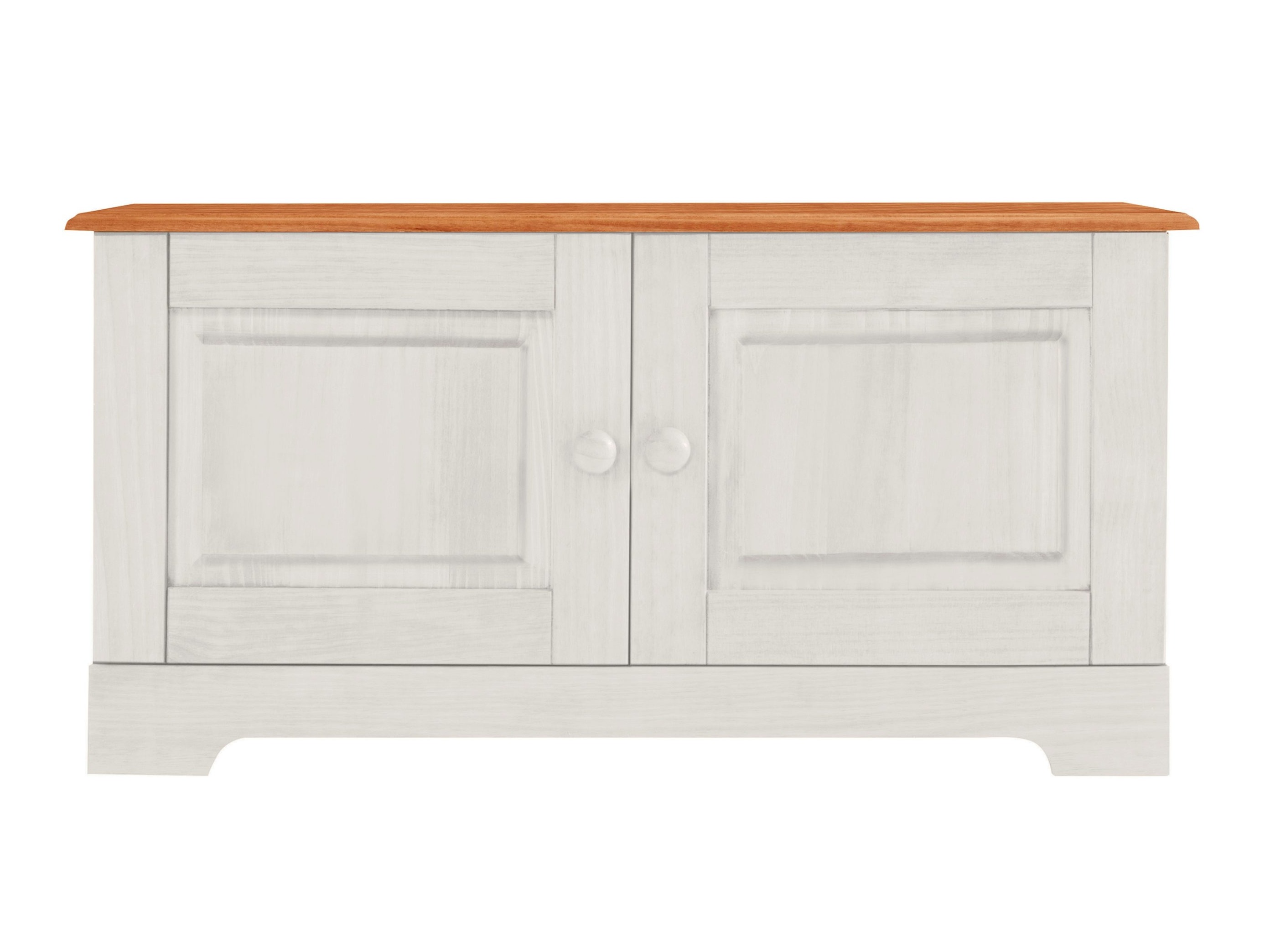 Schuhschrank Cavfelo 113 (Weiss + Eichenholzoptik Honig)