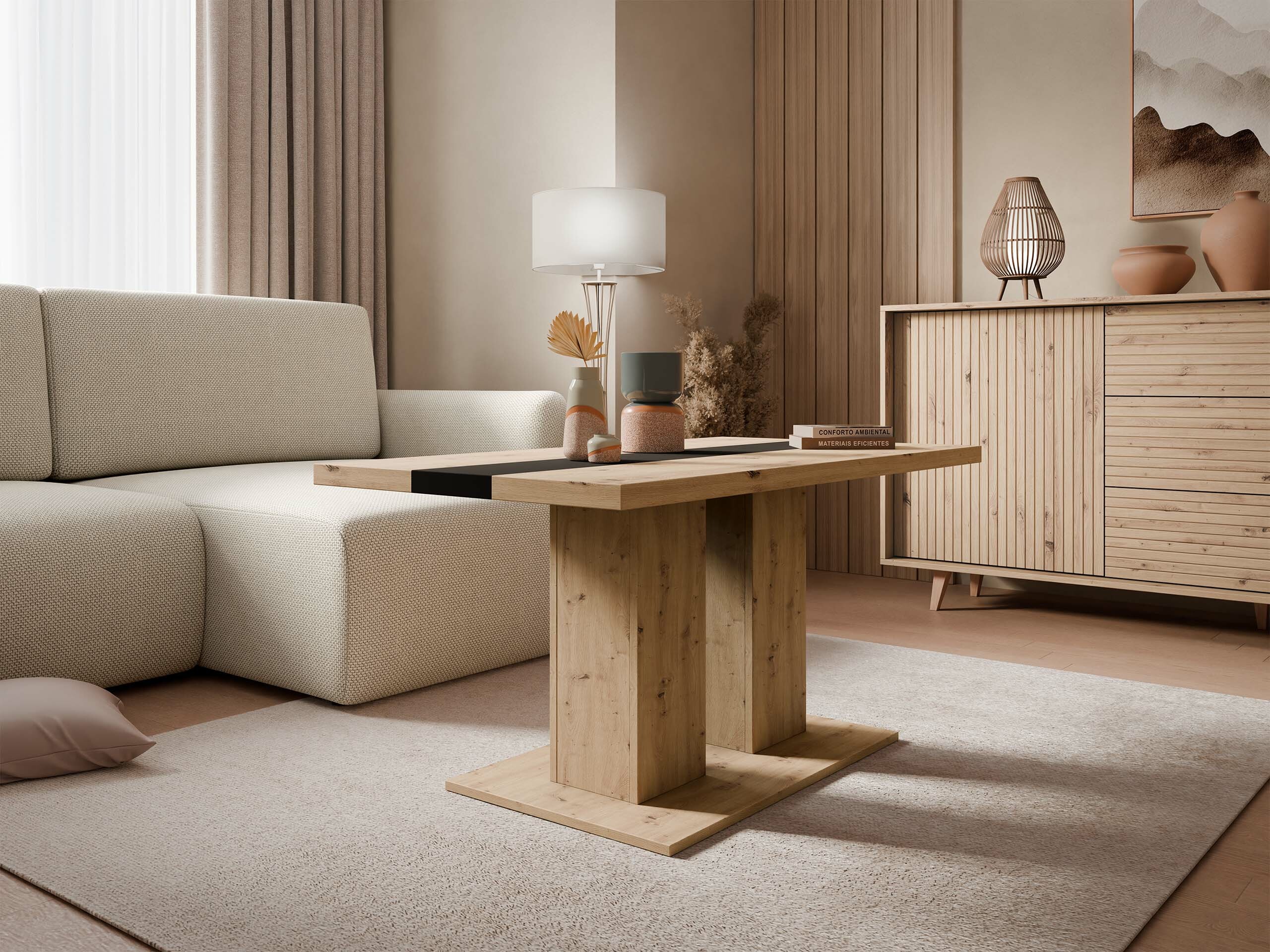 Couchtisch Tucson 147 (Artisan-Eiche + Schwarz)