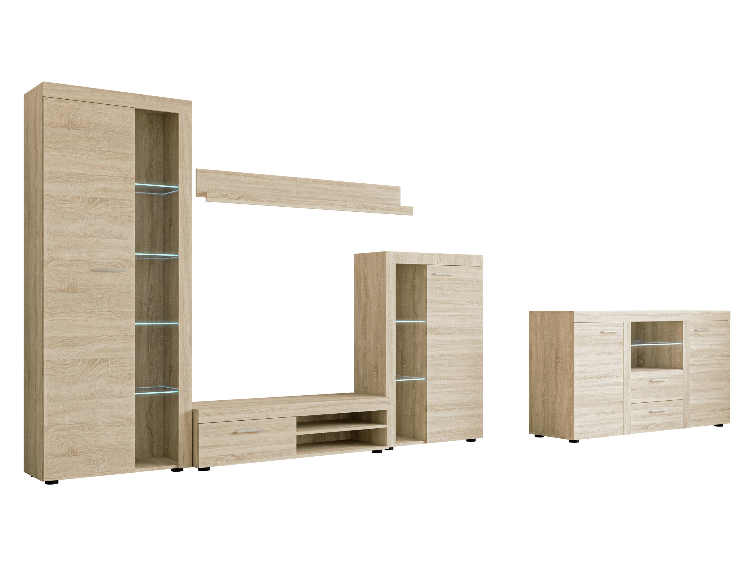 Wohnzimmer-Sets Univio I (Sonoma eichenholz)