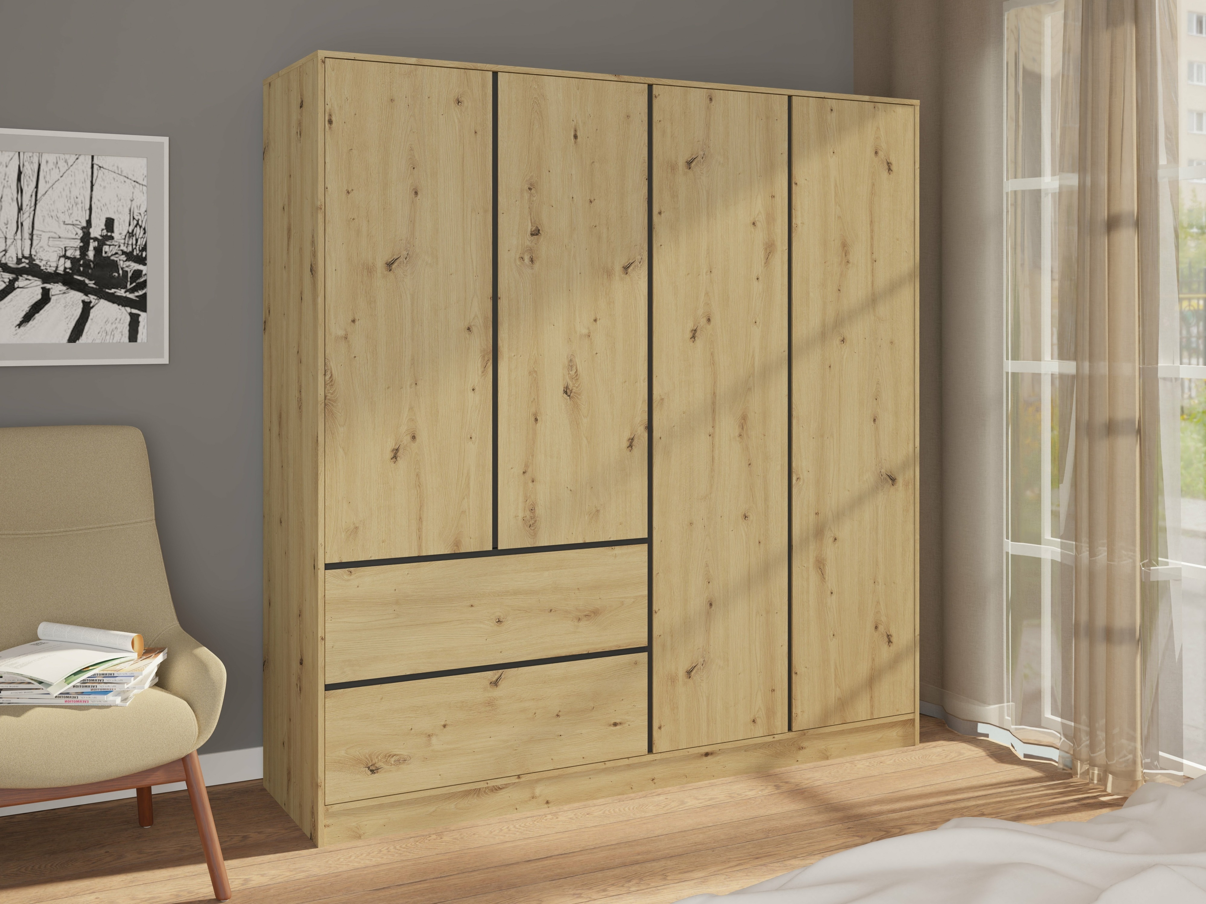 Kleiderschrank Mervese 104 (Artisan-Eiche)