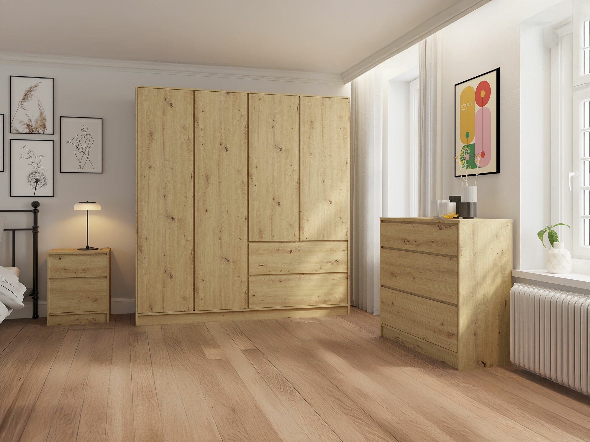 Kleiderschrank Mervese 104 (Artisan-Eiche)