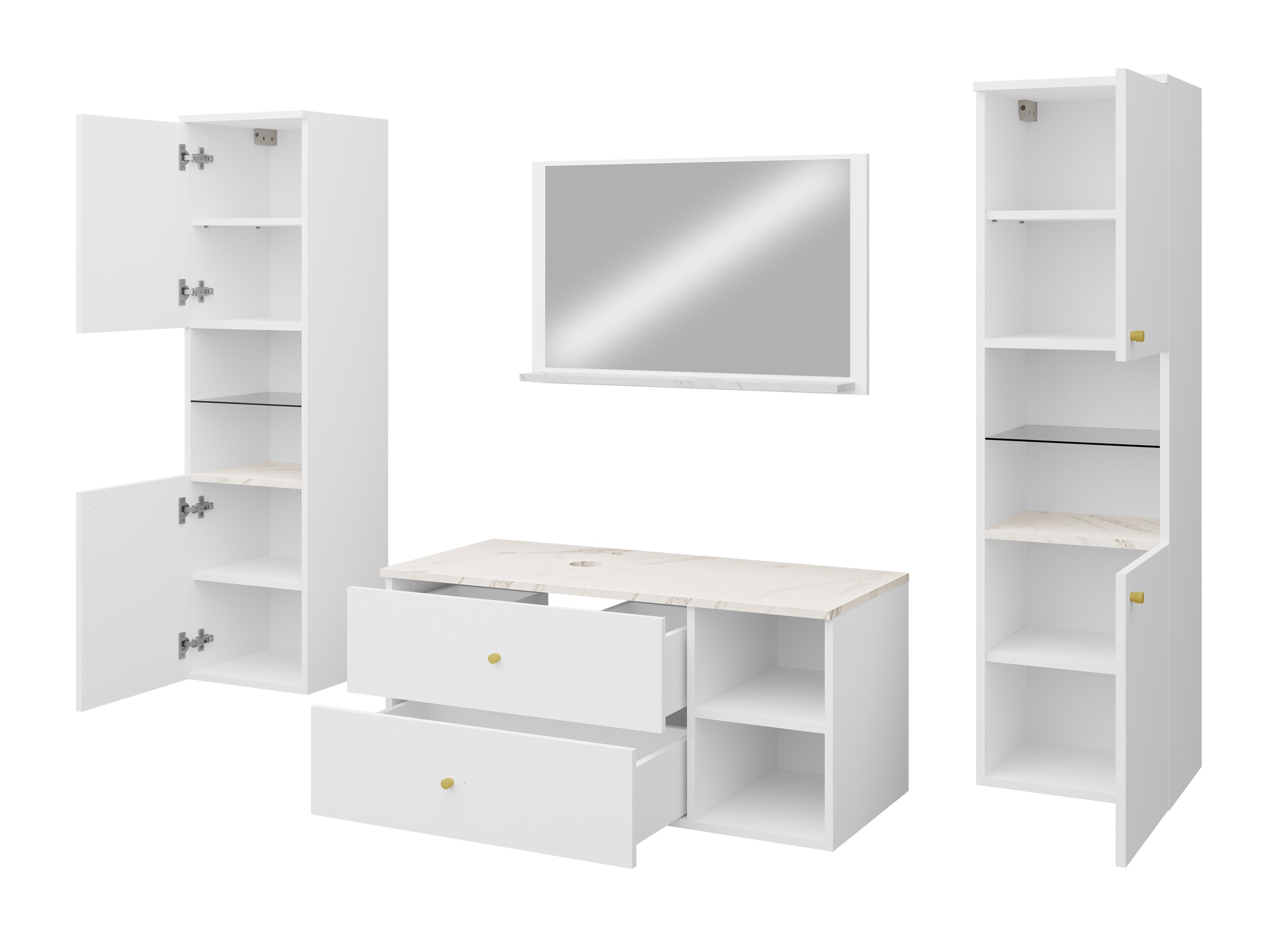 Badezimmer-Set Salus III (Kaschmir + Eiche)