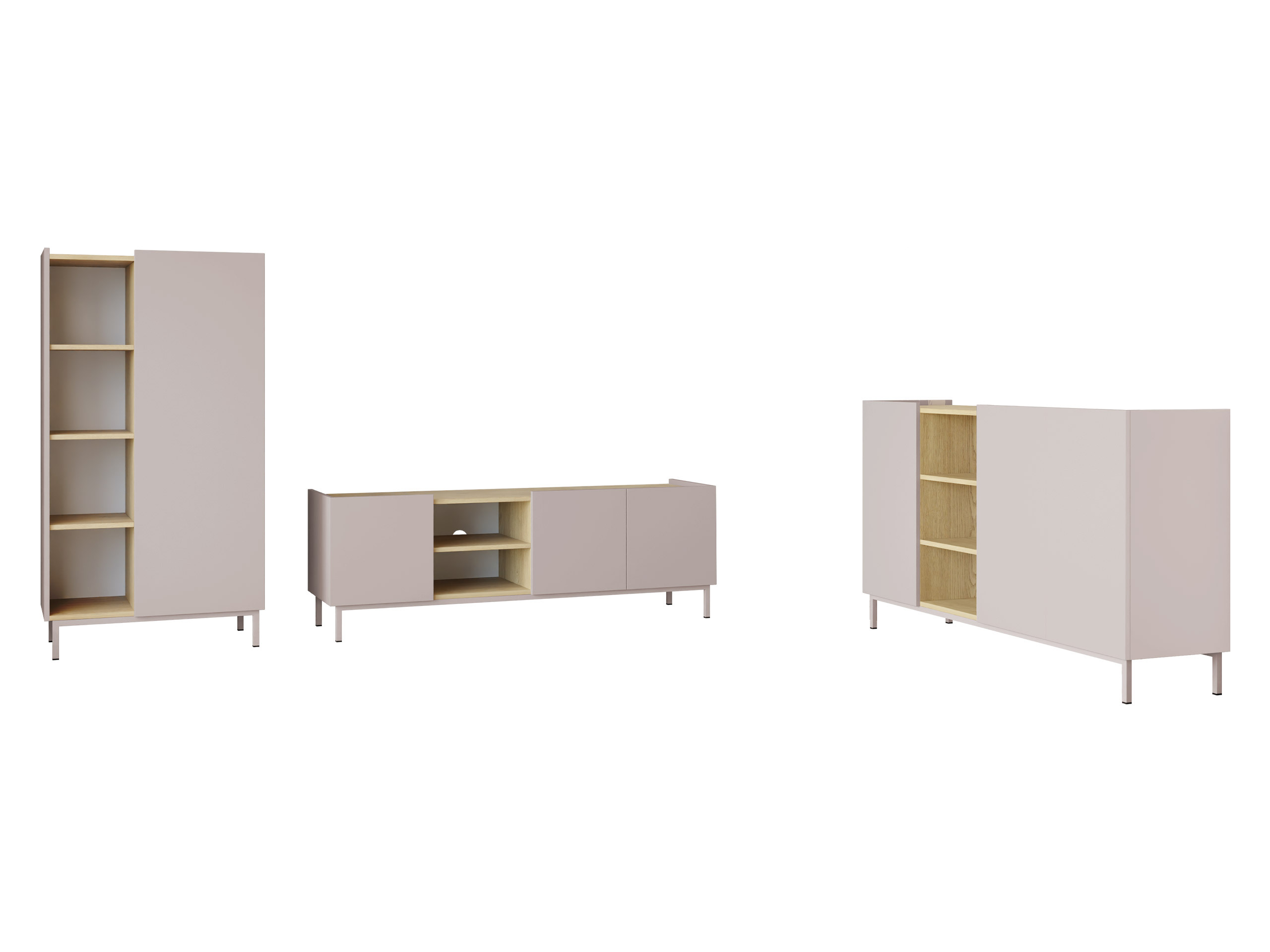 Wohnzimmer-Set Veldome 103 (Kaschmir + Eiche)