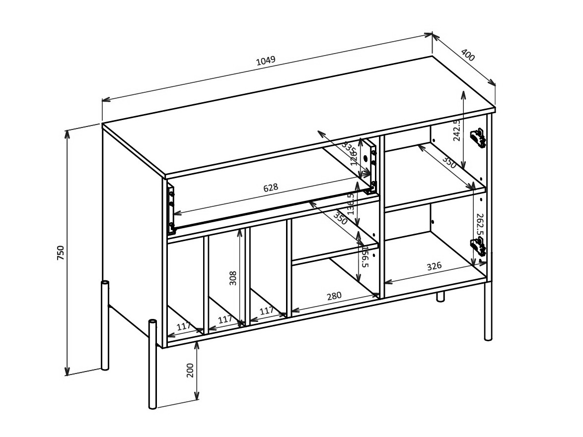 Kommode Levtenu 112 (Eiche + Kaschmir)
