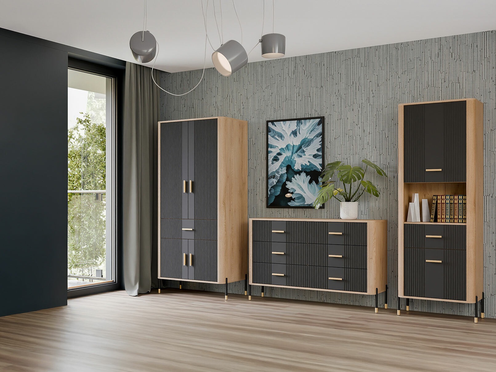 Kommoden Flosora 109 (Anthrazit)