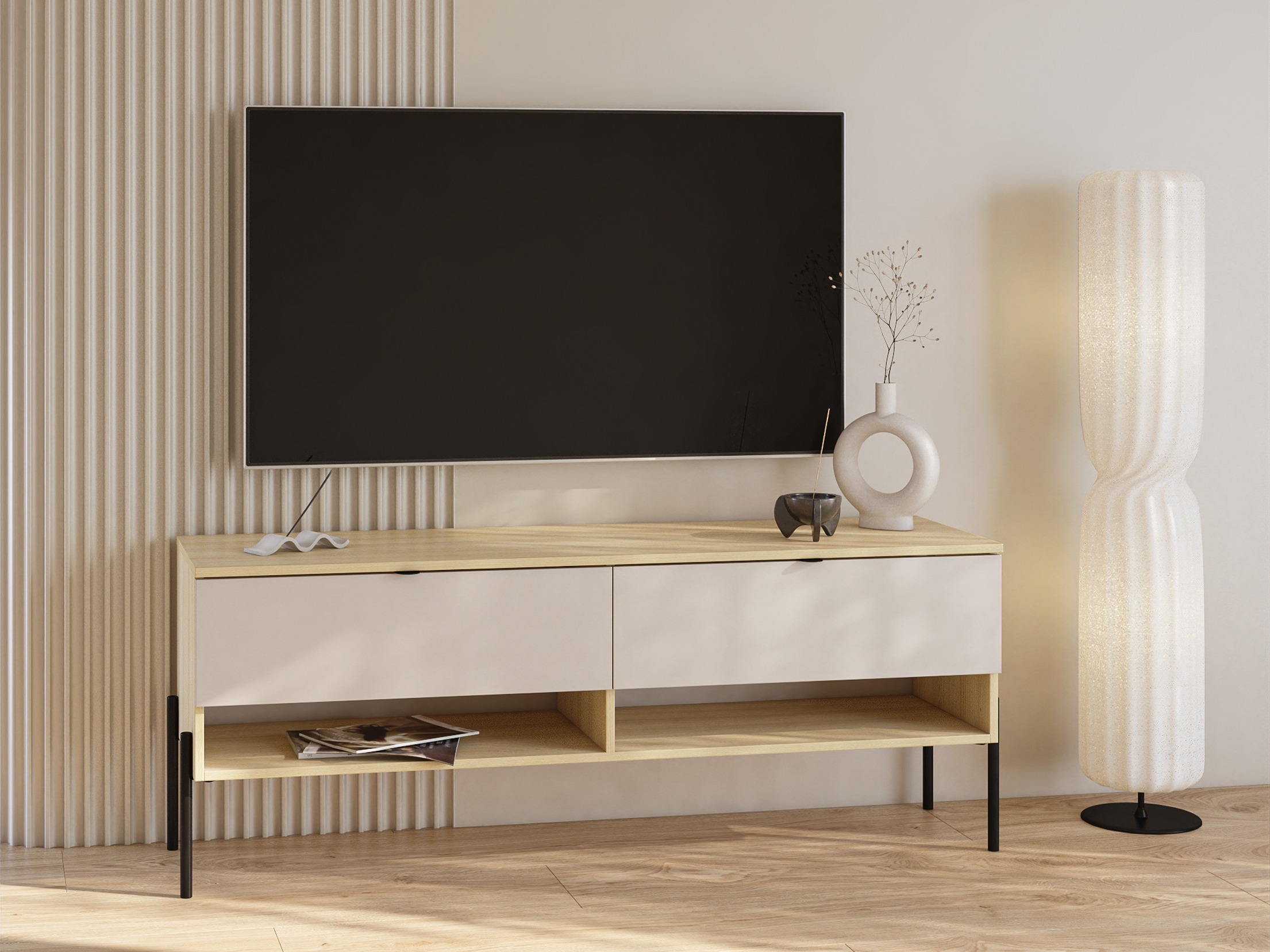 TV-Möbel Levtenu 108 (Eiche + Kaschmir)