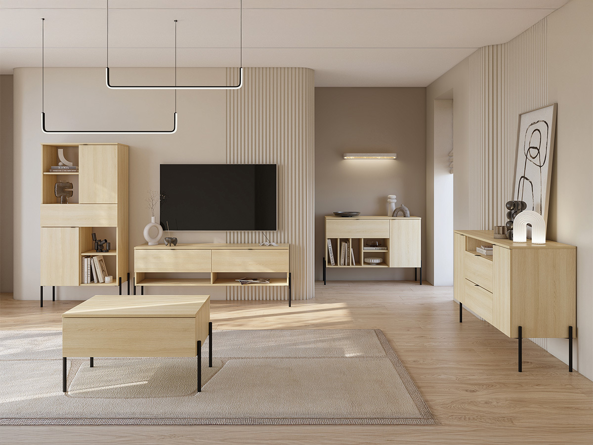 Wohnzimmer-Set Levtenu 118 (Eiche)