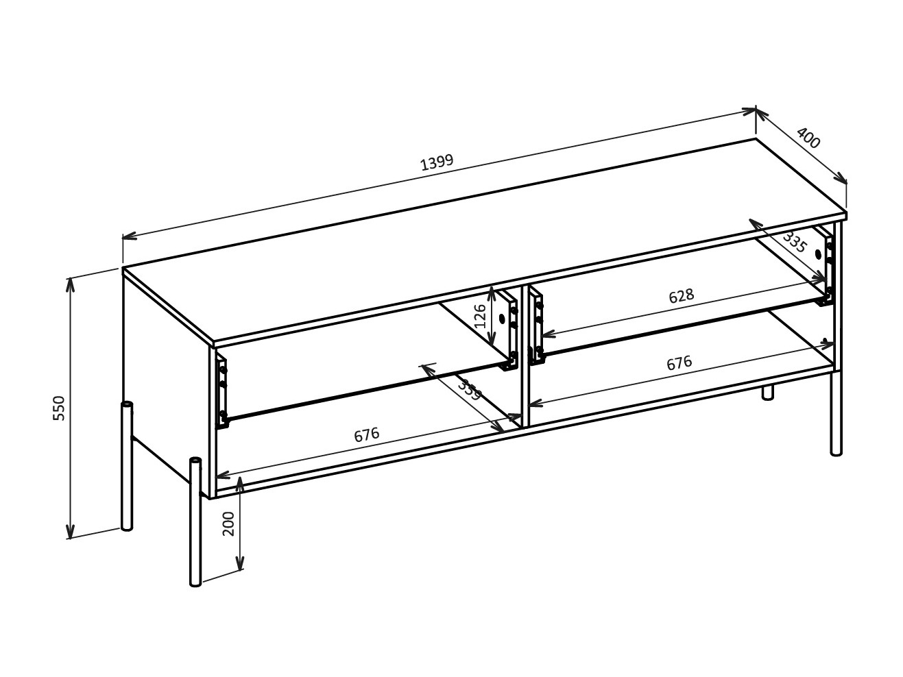Wohnzimmer-Set Levtenu 118 (Eiche)