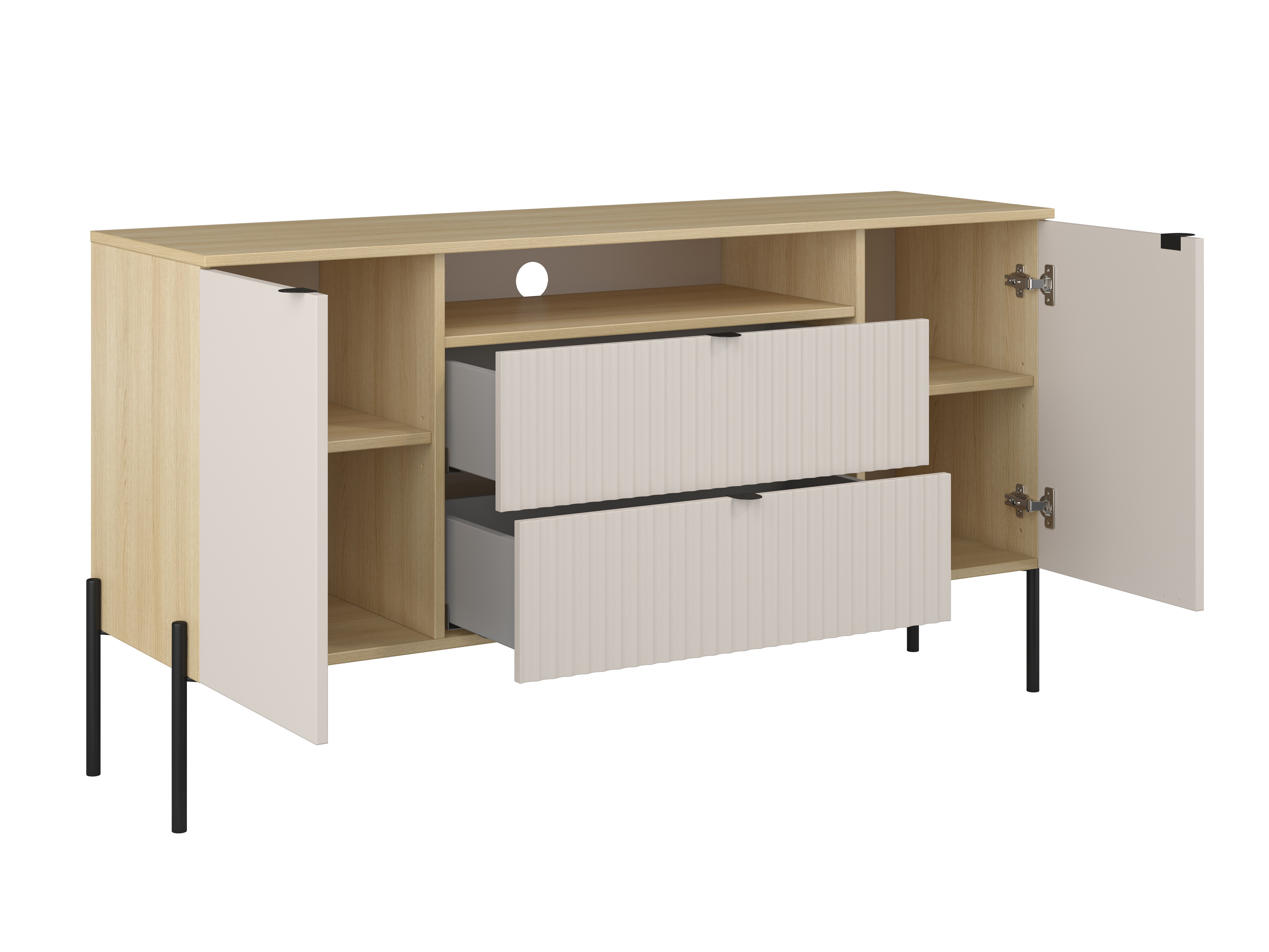 Wohnzimmer-Set Levtenu 119 (Eiche + Kaschmir)