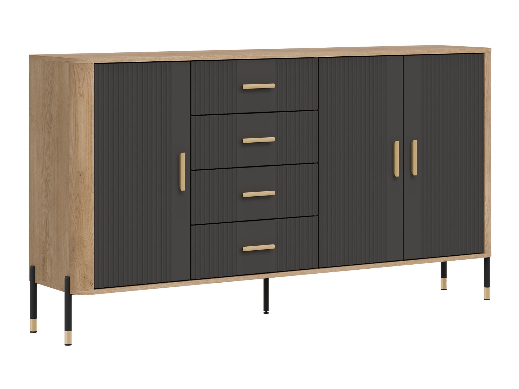 Kommode Flosora 121 (Anthrazit)