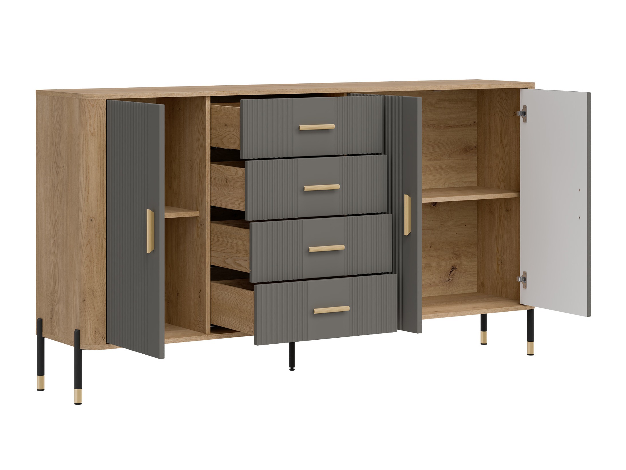 Kommode Flosora 121 (Grau)