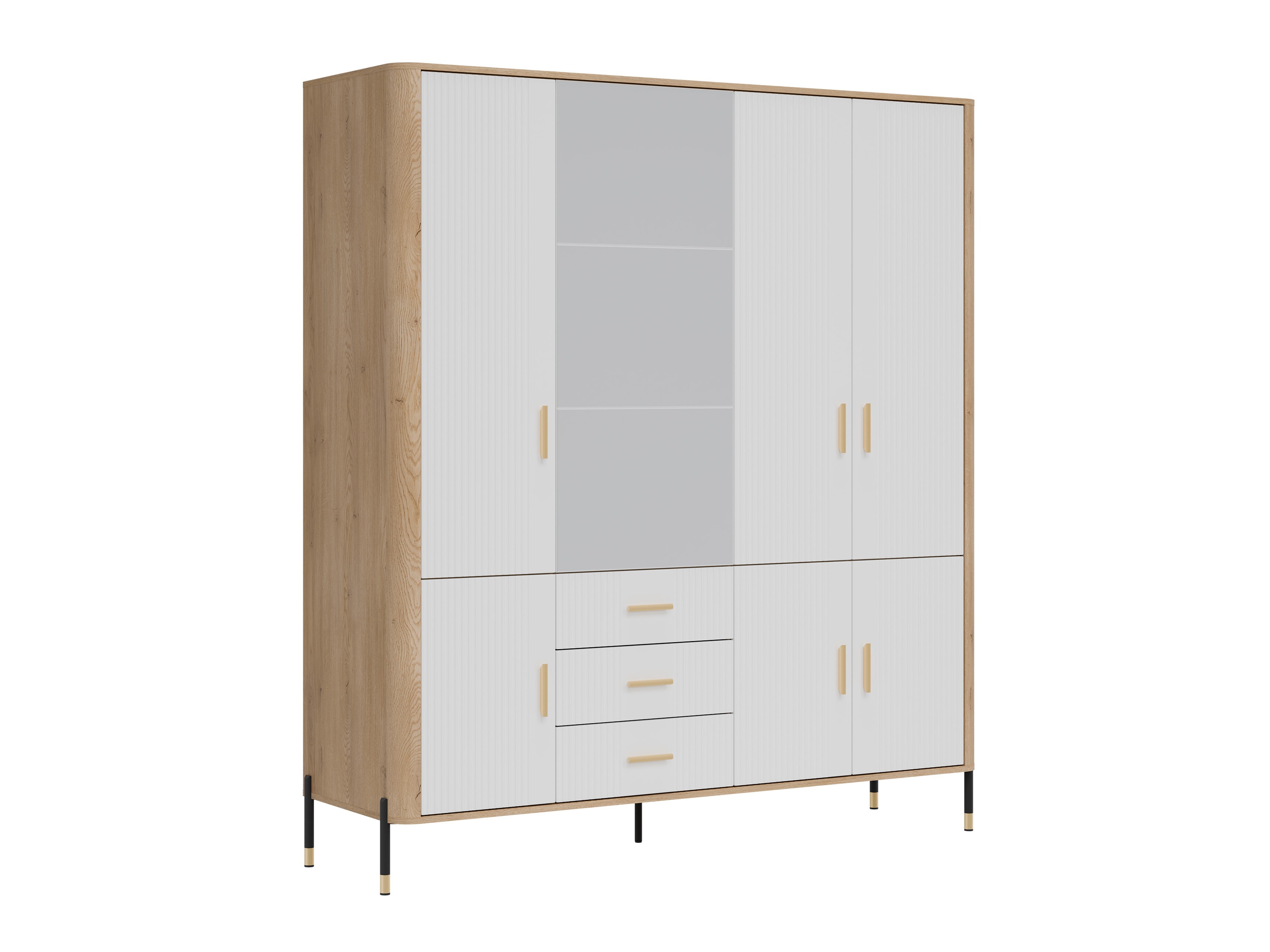 Kleiderschrank Flosora 135 (Weiss)