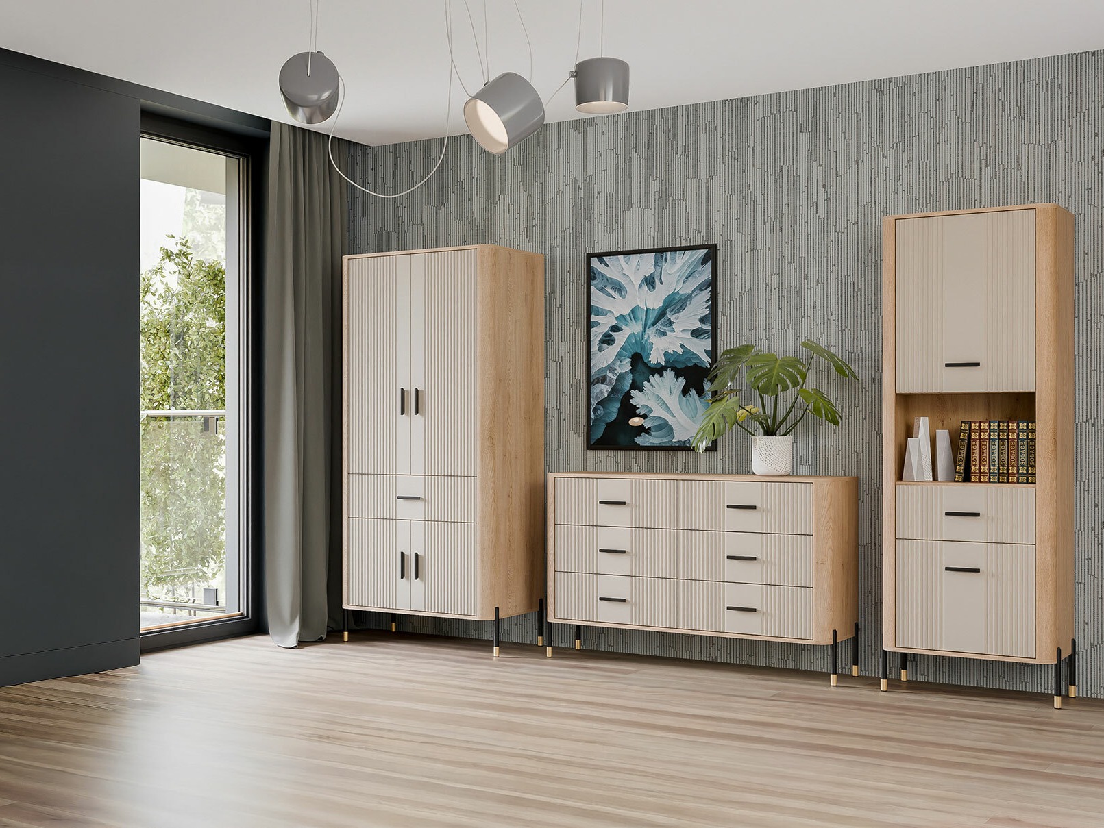 Wohnzimmer-Set Flosora 149 (Kaschmir)