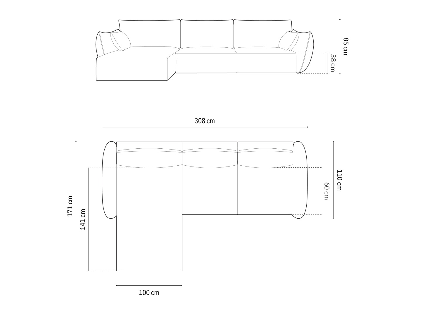 Ecksofa Belenoe 105 (Bluvel 19)
