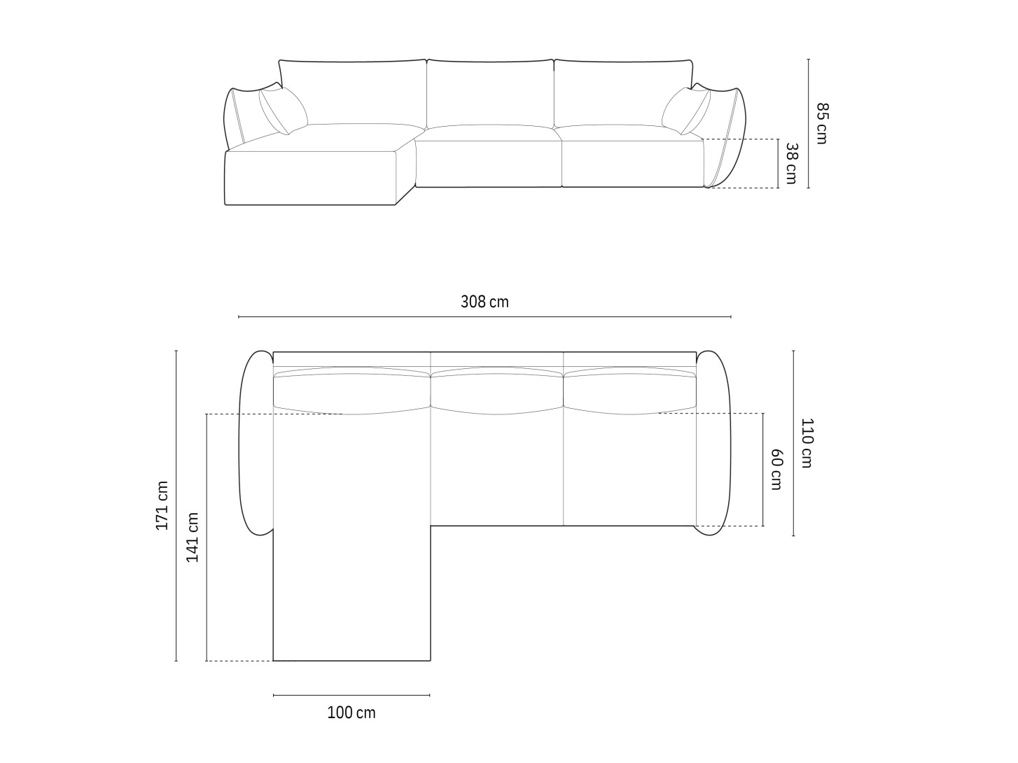 Ecksofa Belenoe 105 (Bluvel 22)