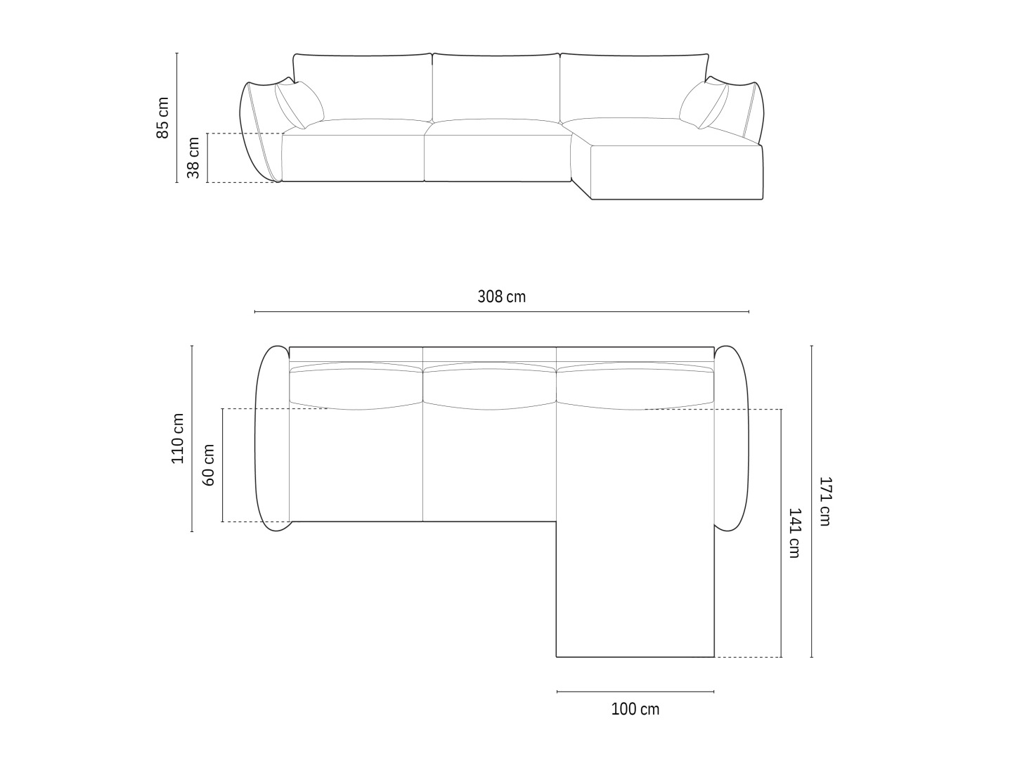 Ecksofa Belenoe 105 (Bluvel 22)