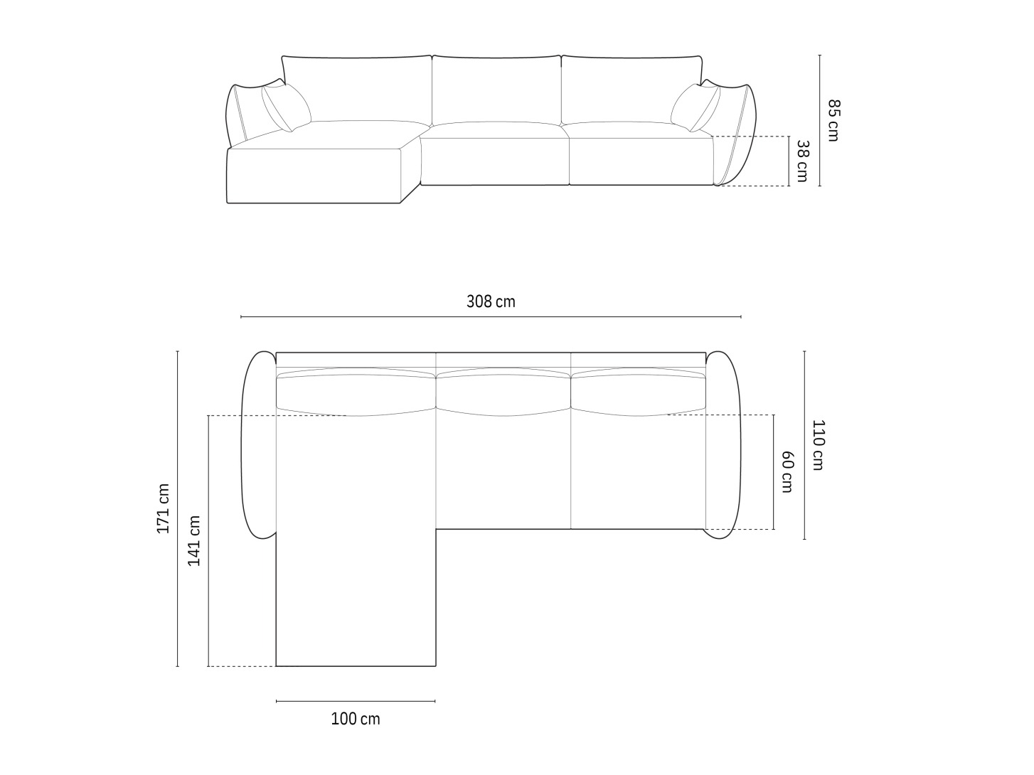 Ecksofa Belenoe 105 (Bluvel 40)