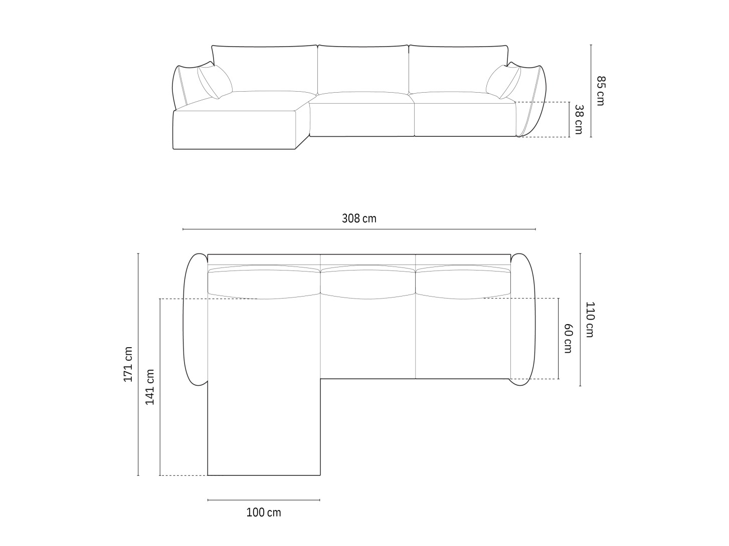 Ecksofa Belenoe 105 (Bluvel 78)