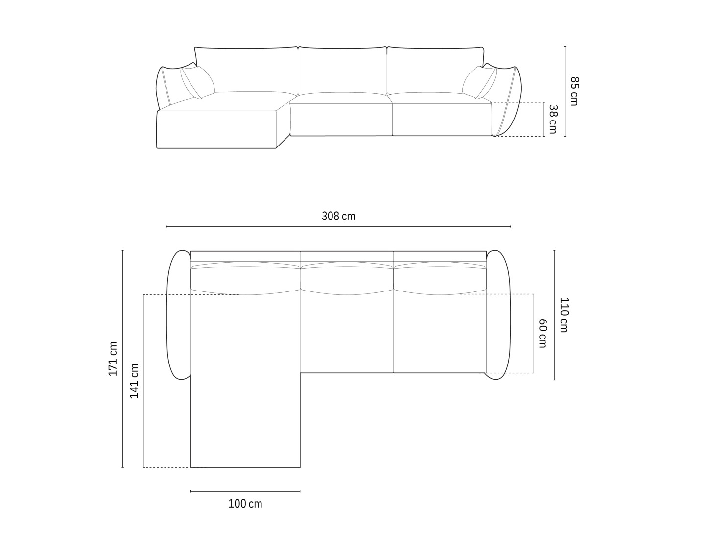 Ecksofa Belenoe 105 (Bluvel 86)