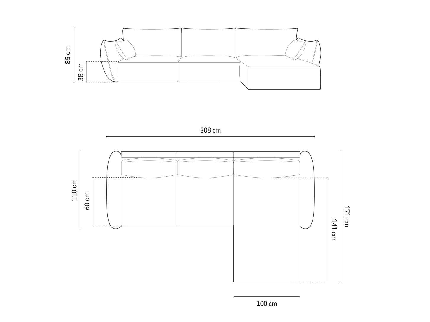 Ecksofa Delflou 105 (Bluvel 68)