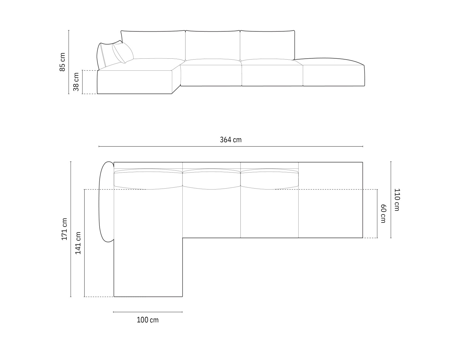 Ecksofa Belenoe 107 (Bluvel 22)