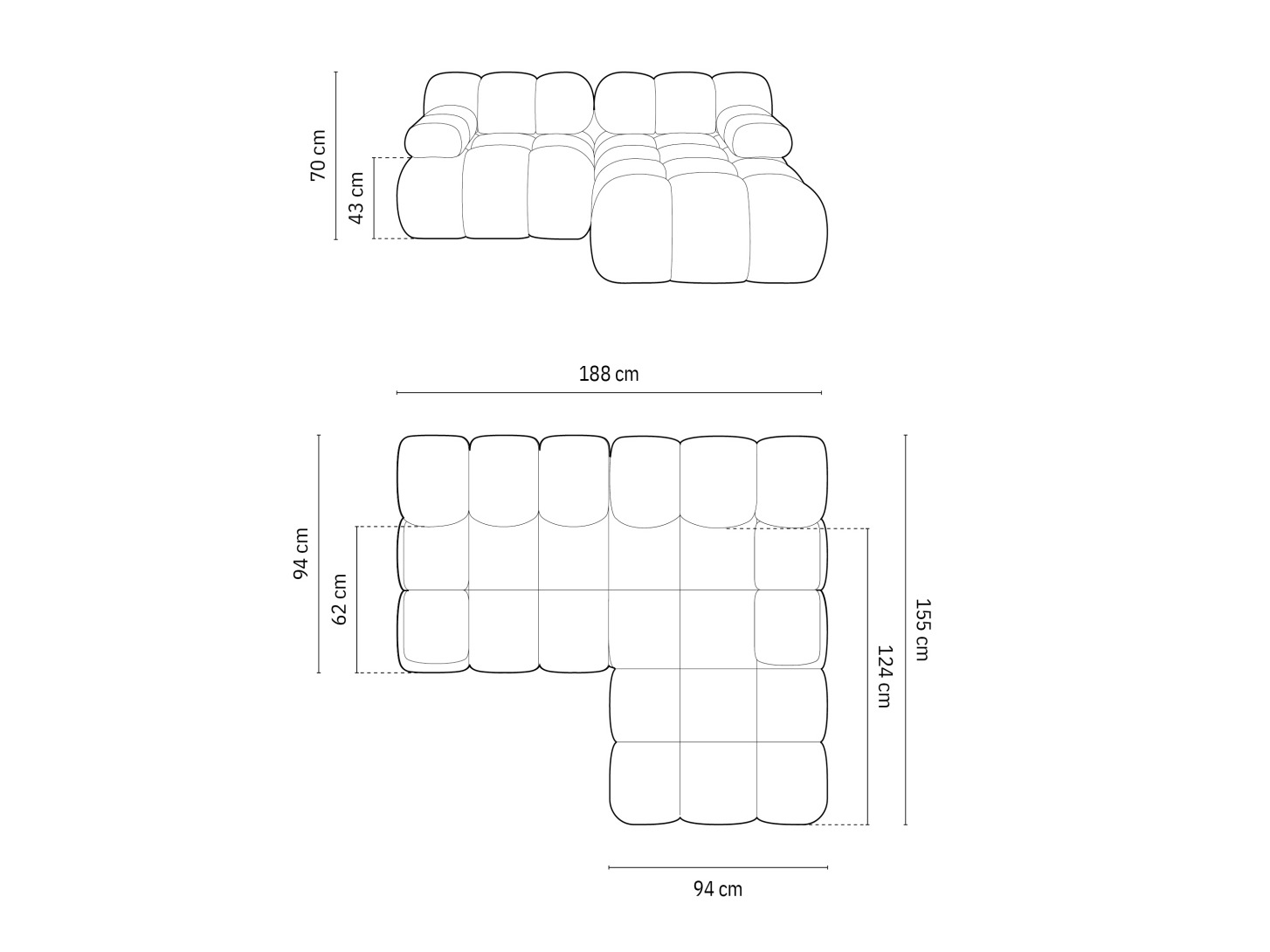 Modulares Ecksofa Caltenu 105 (Riviera 26)