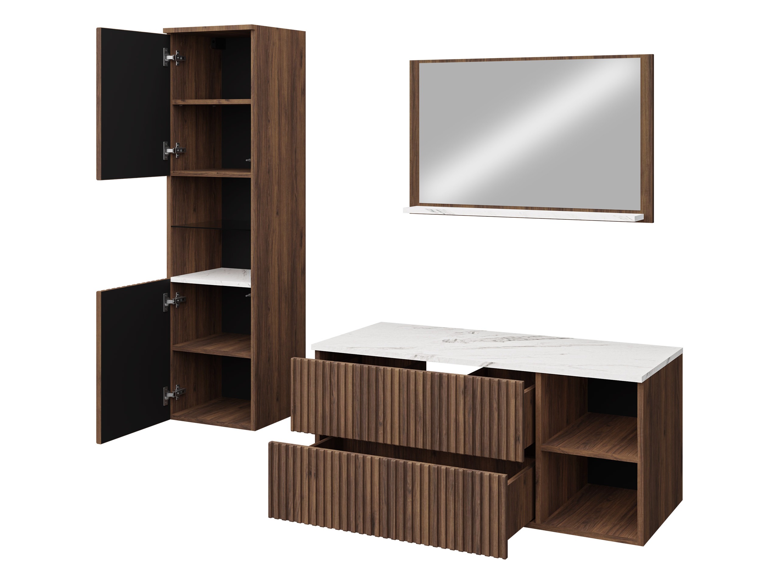 Badezimmer-Set Nauta I (Kaschmir + Eichenholzoptik)