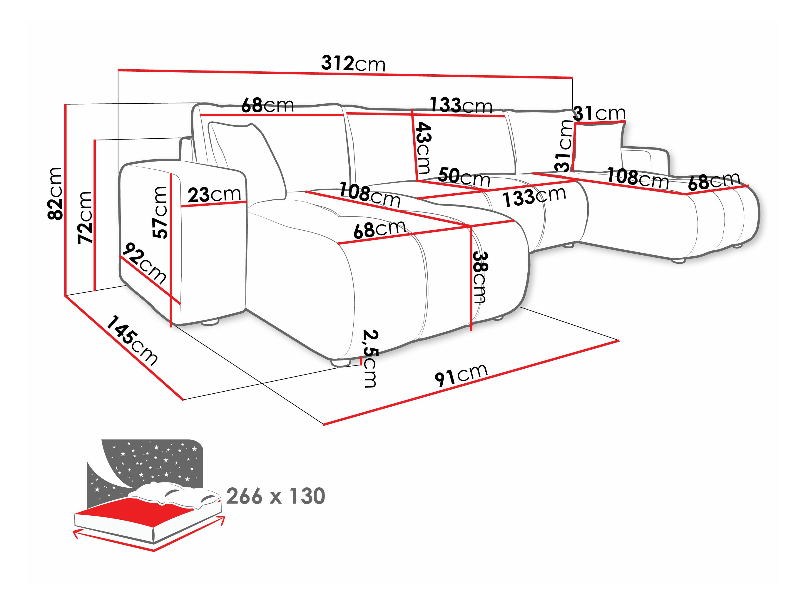 Ecksofa Comfivo Laurus II (Velo 623)