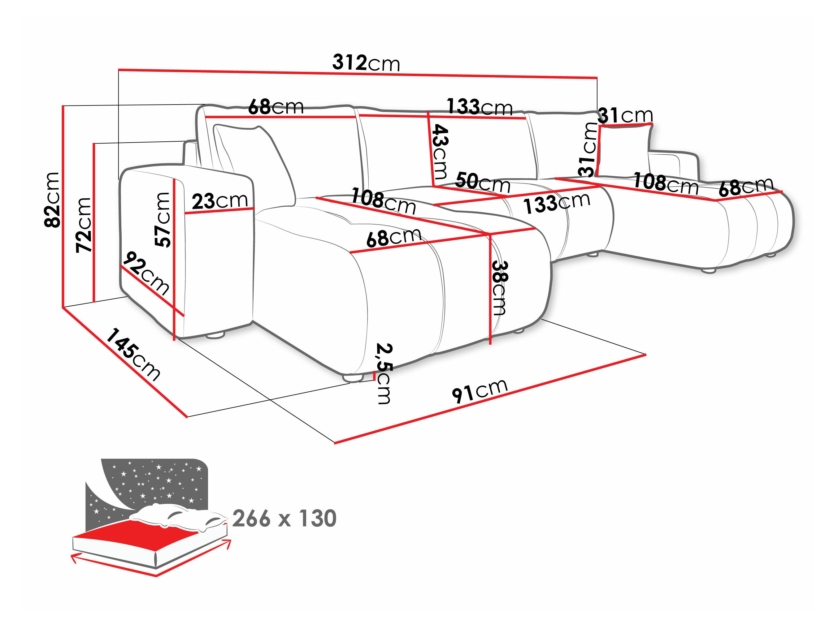 Ecksofa Comfivo Laurus II (Velo 626)