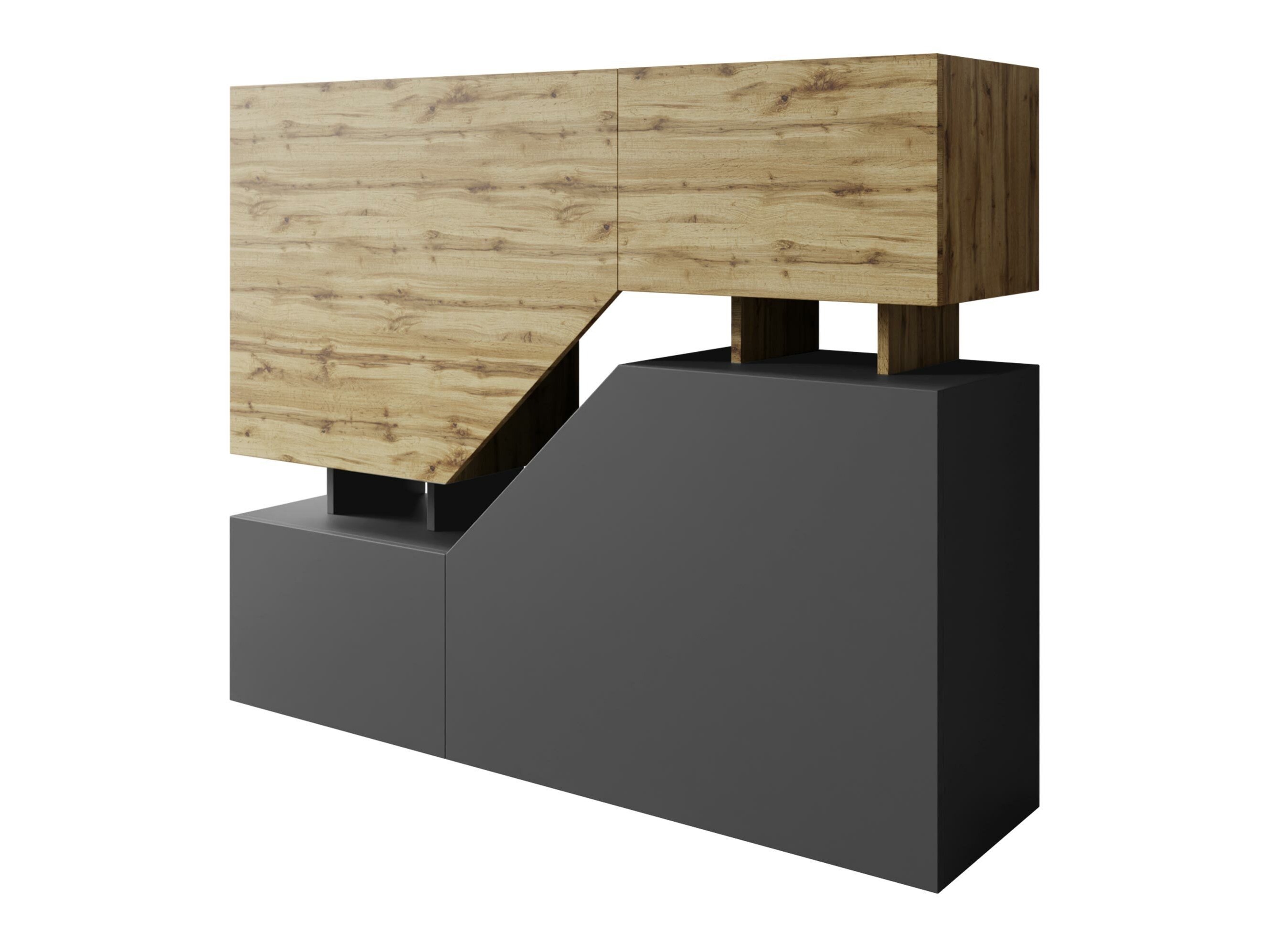 Sideboard Comfivo Daldune (Wotan Eiche + Anthrazit)