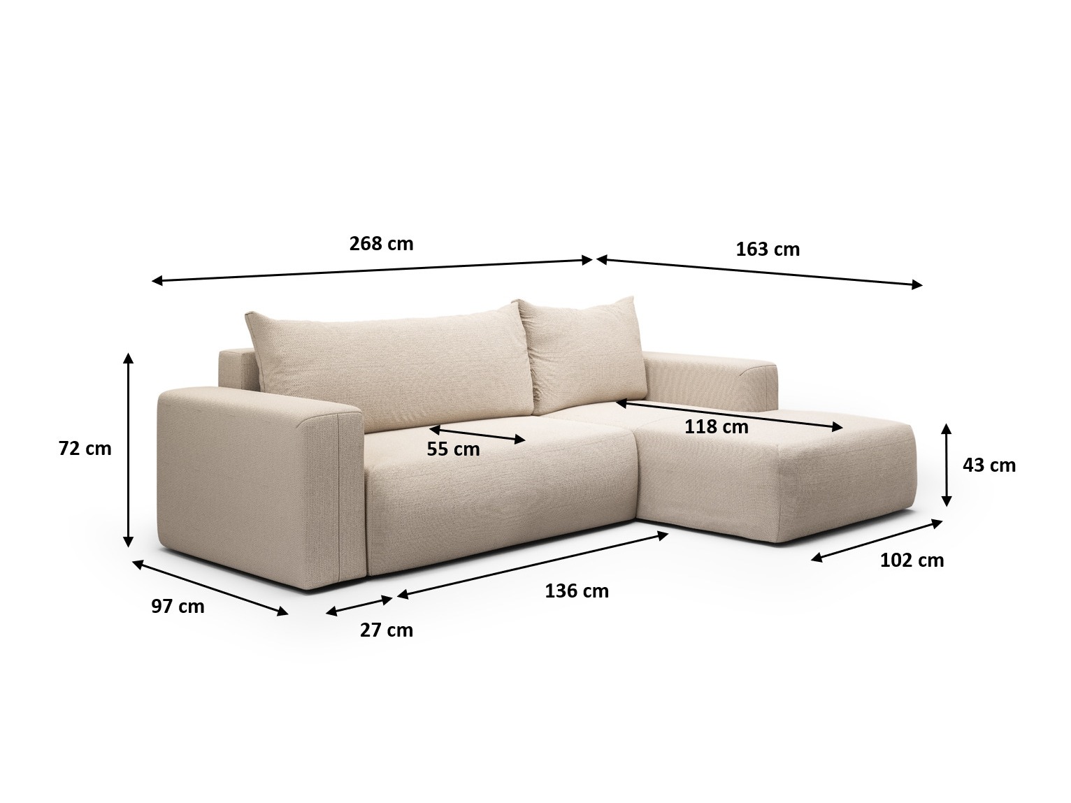 Ecksofa Lirdomo 100 (Aragon 39)
